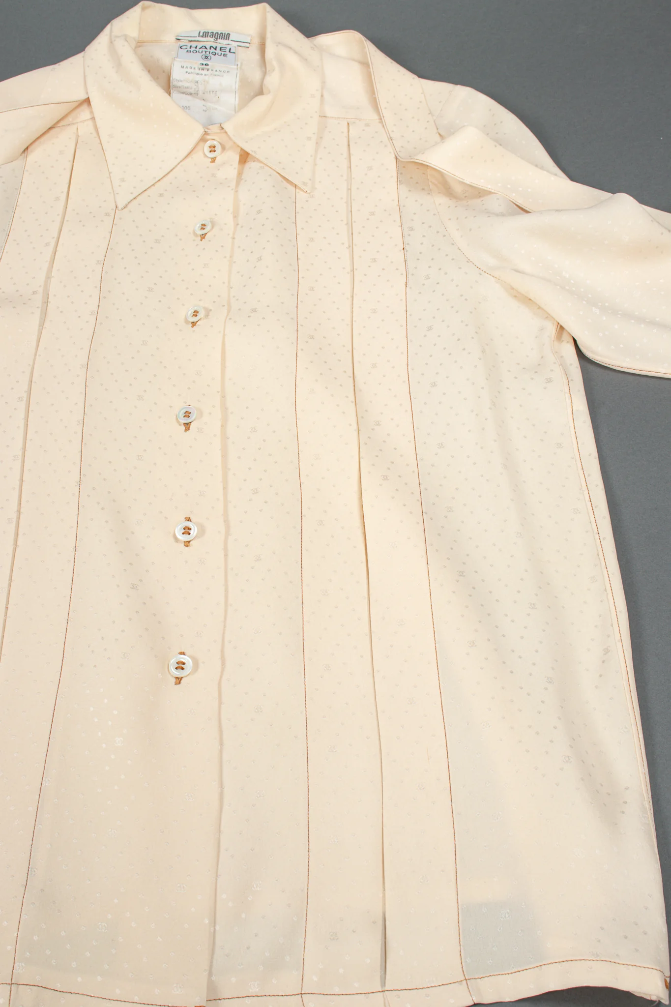 Jacquard Dot Logo Bow Blouse - Image 13