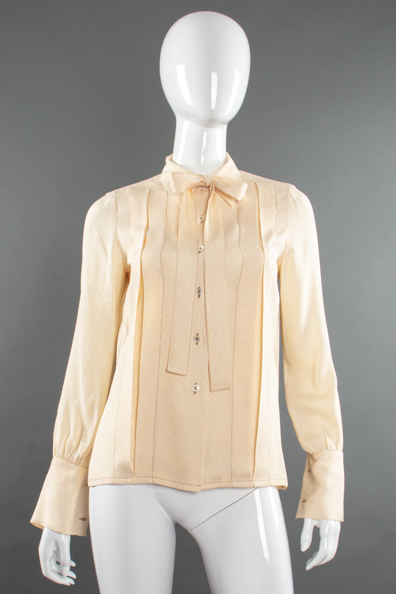 Jacquard Dot Logo Bow Blouse - Image 4