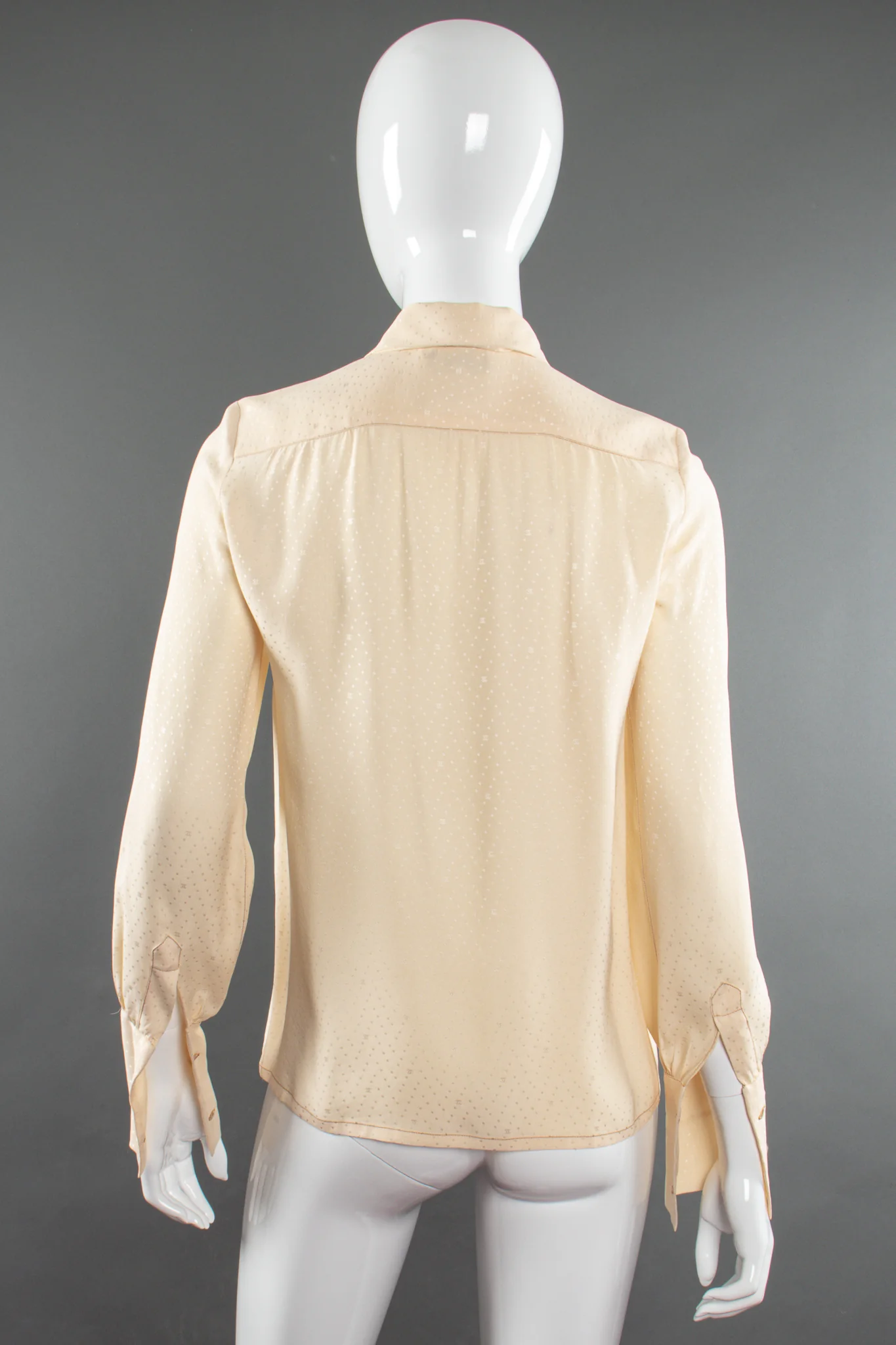 Jacquard Dot Logo Bow Blouse - Image 7