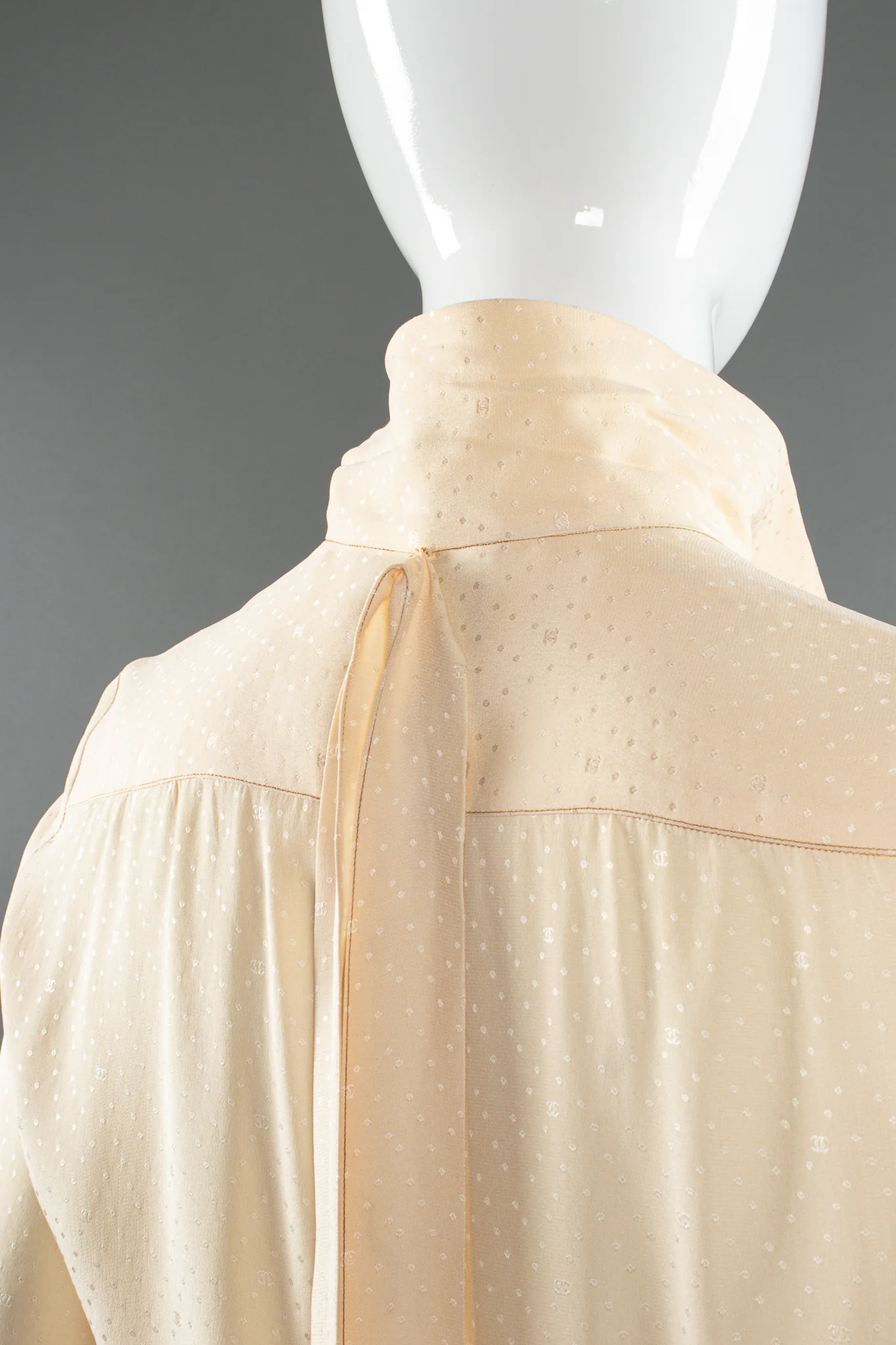 Jacquard Dot Logo Bow Blouse - Image 9