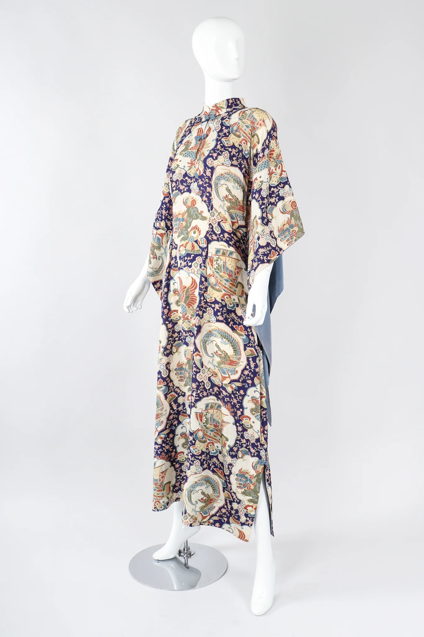 Japanese Folk Print Kimono Caftan - Image 2