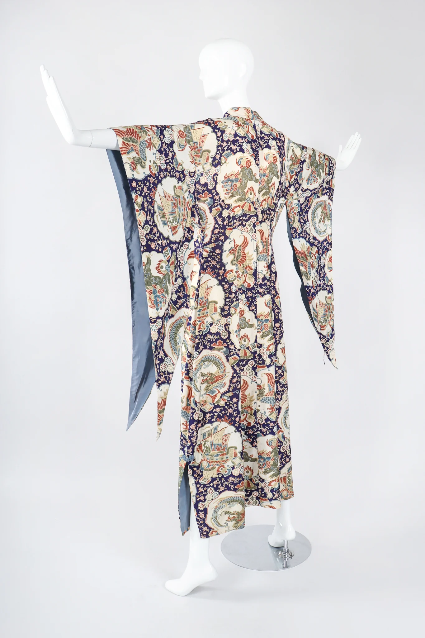 Japanese Folk Print Kimono Caftan - Image 6