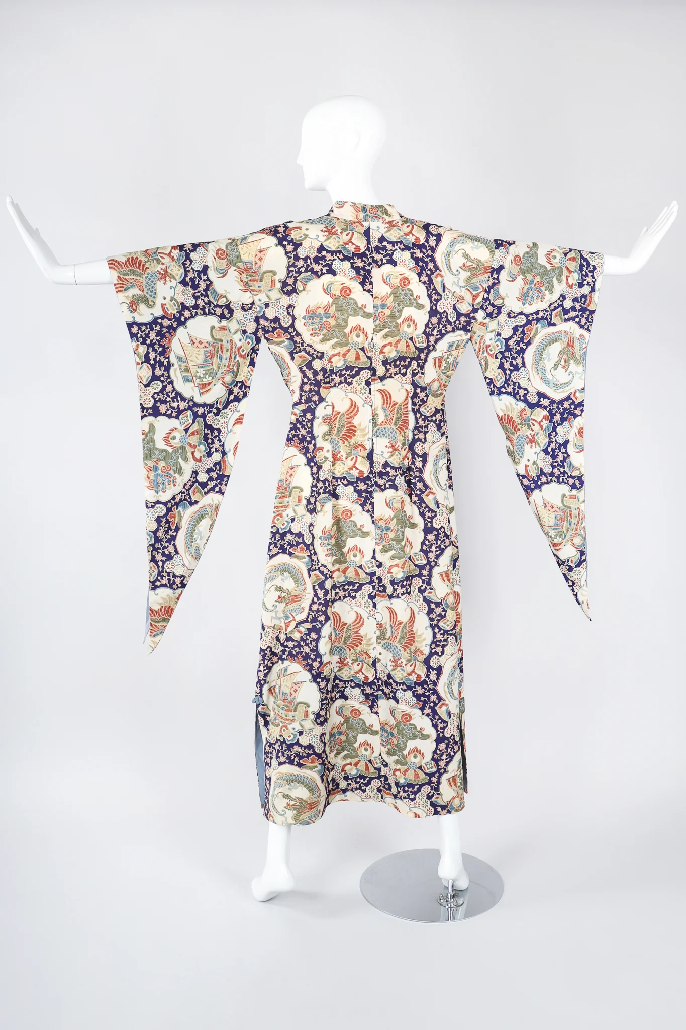 Japanese Folk Print Kimono Caftan - Image 7