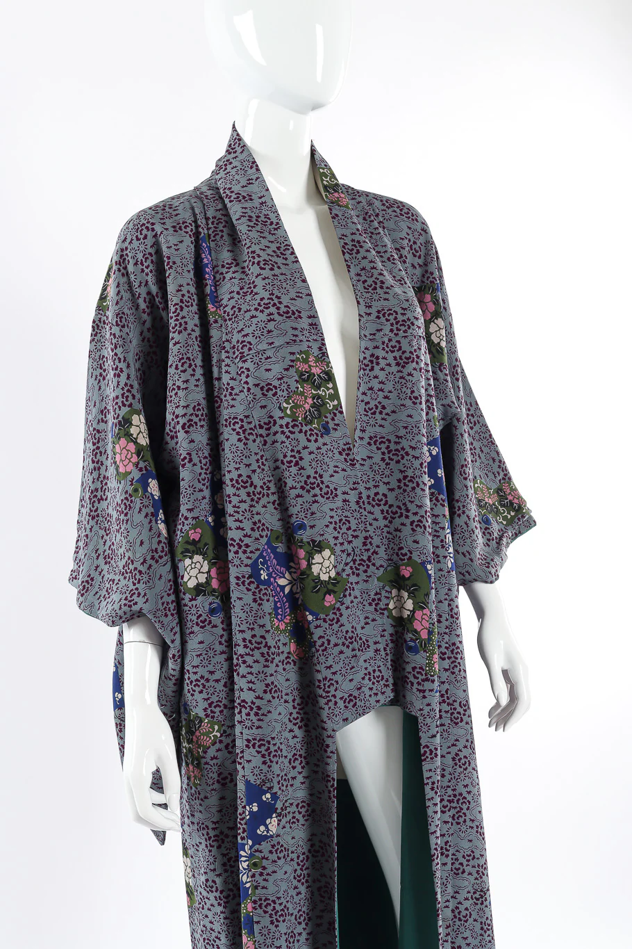 Japanese Leaf & Floral Kimono - Image 4