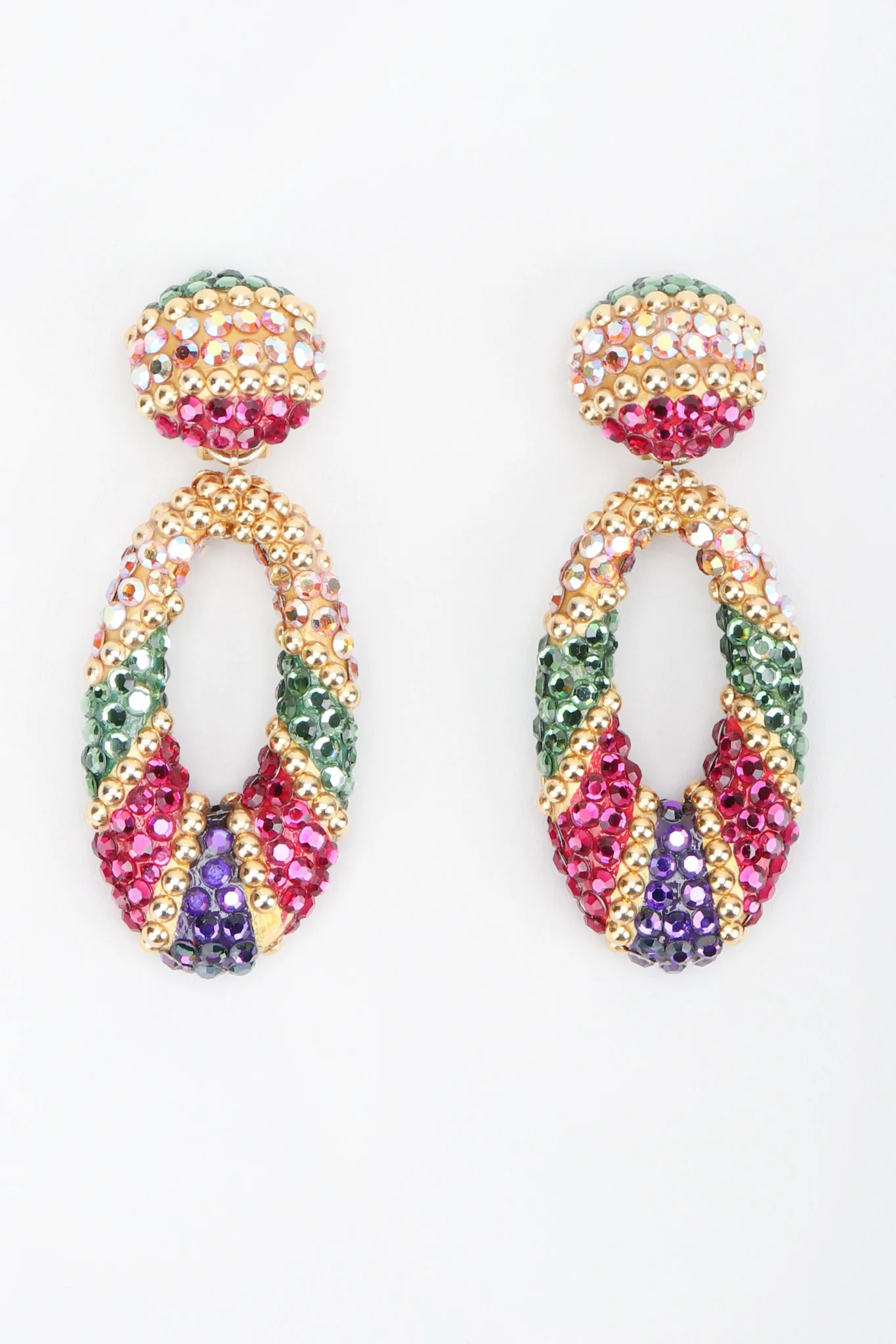 Jeweled Hoop Drop Earrings - Image 3