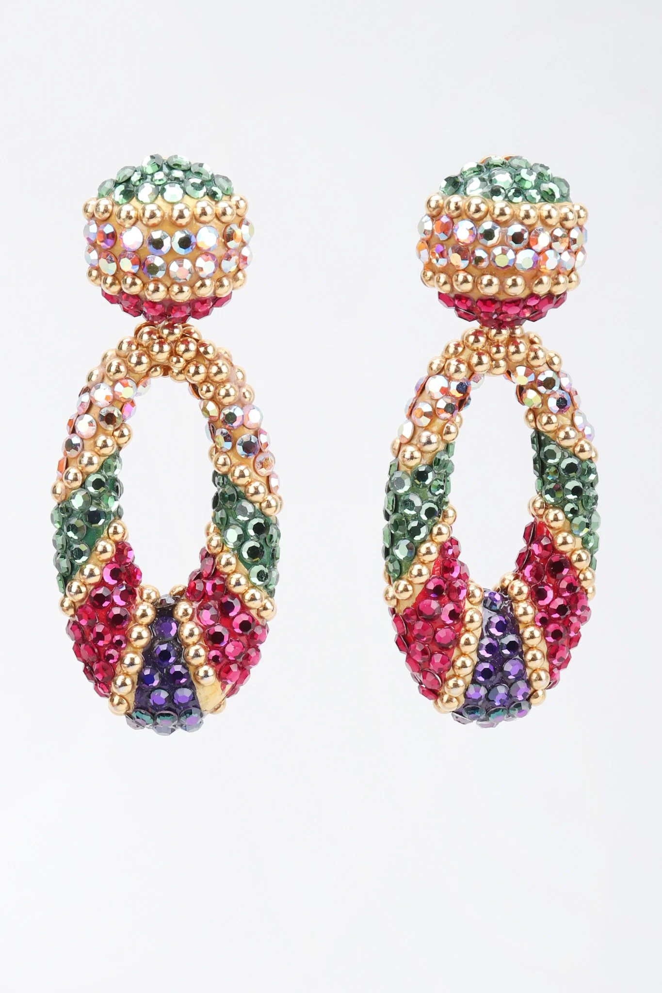 Jeweled Hoop Drop Earrings - Image 4