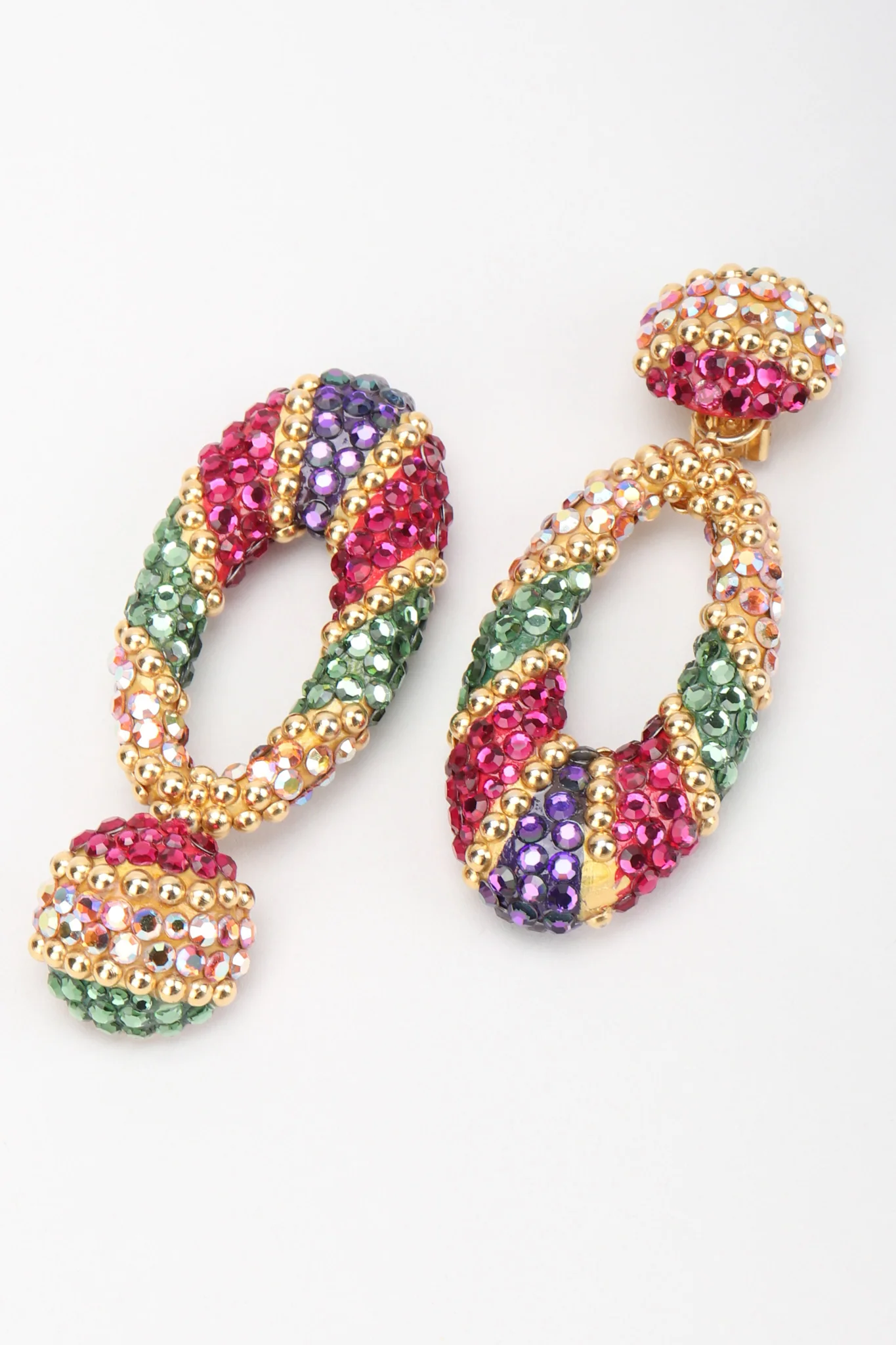 Jeweled Hoop Drop Earrings - Image 5