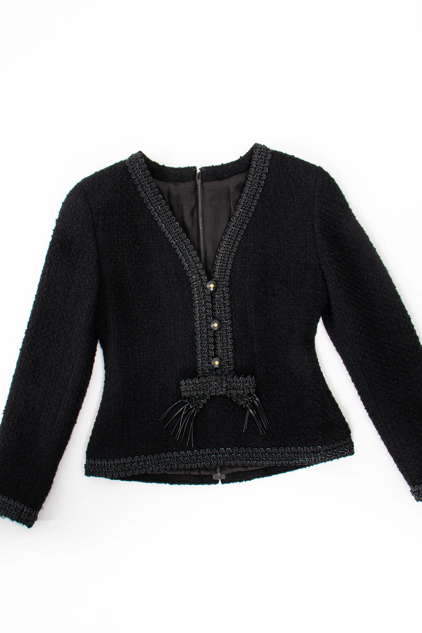 1994 S/S Jelly Bow Bouclé Tweed Jacket & Skirt Set - Image 16
