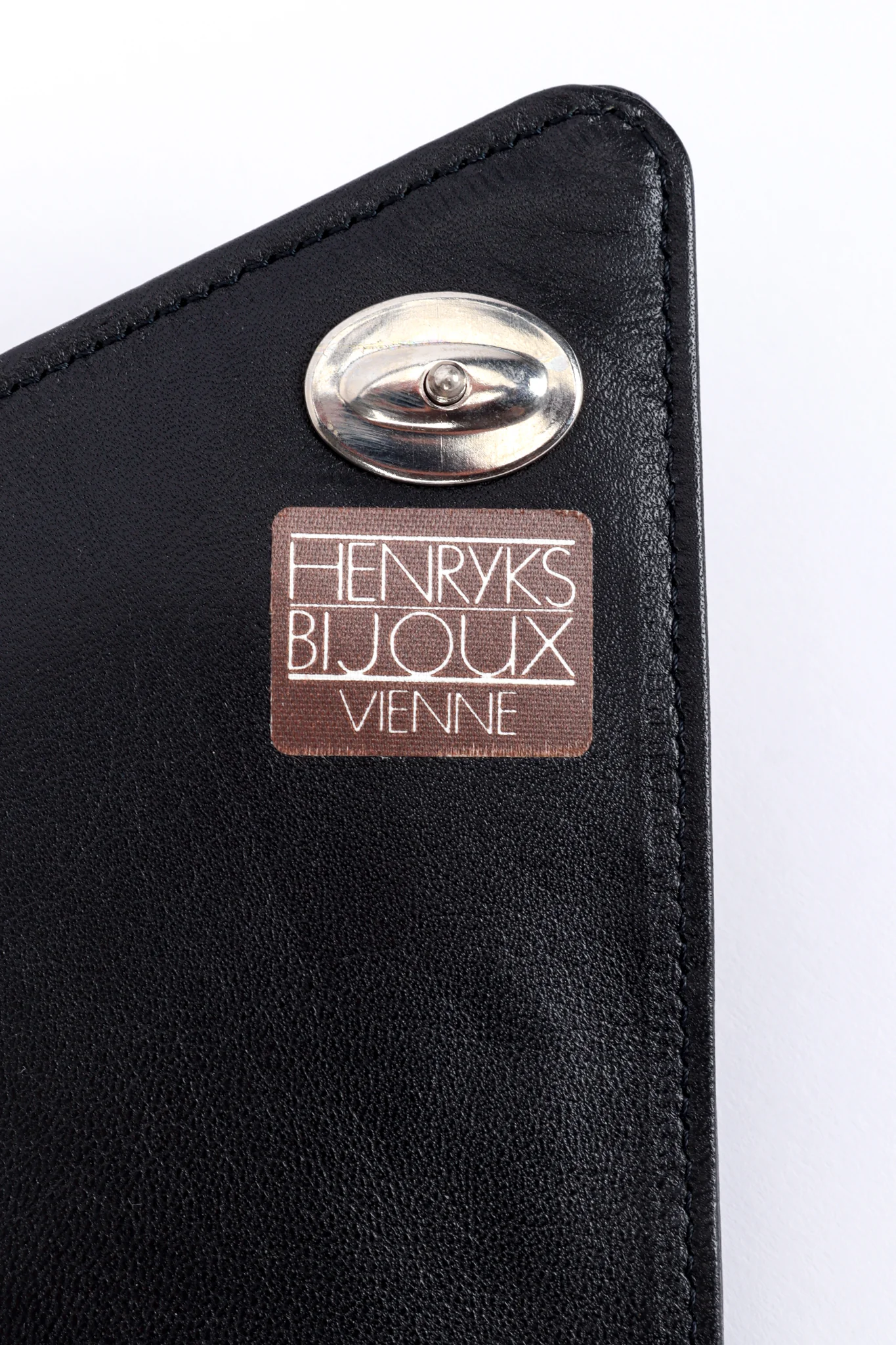 Jewel Appliqué Leather Envelope Clutch - Image 8
