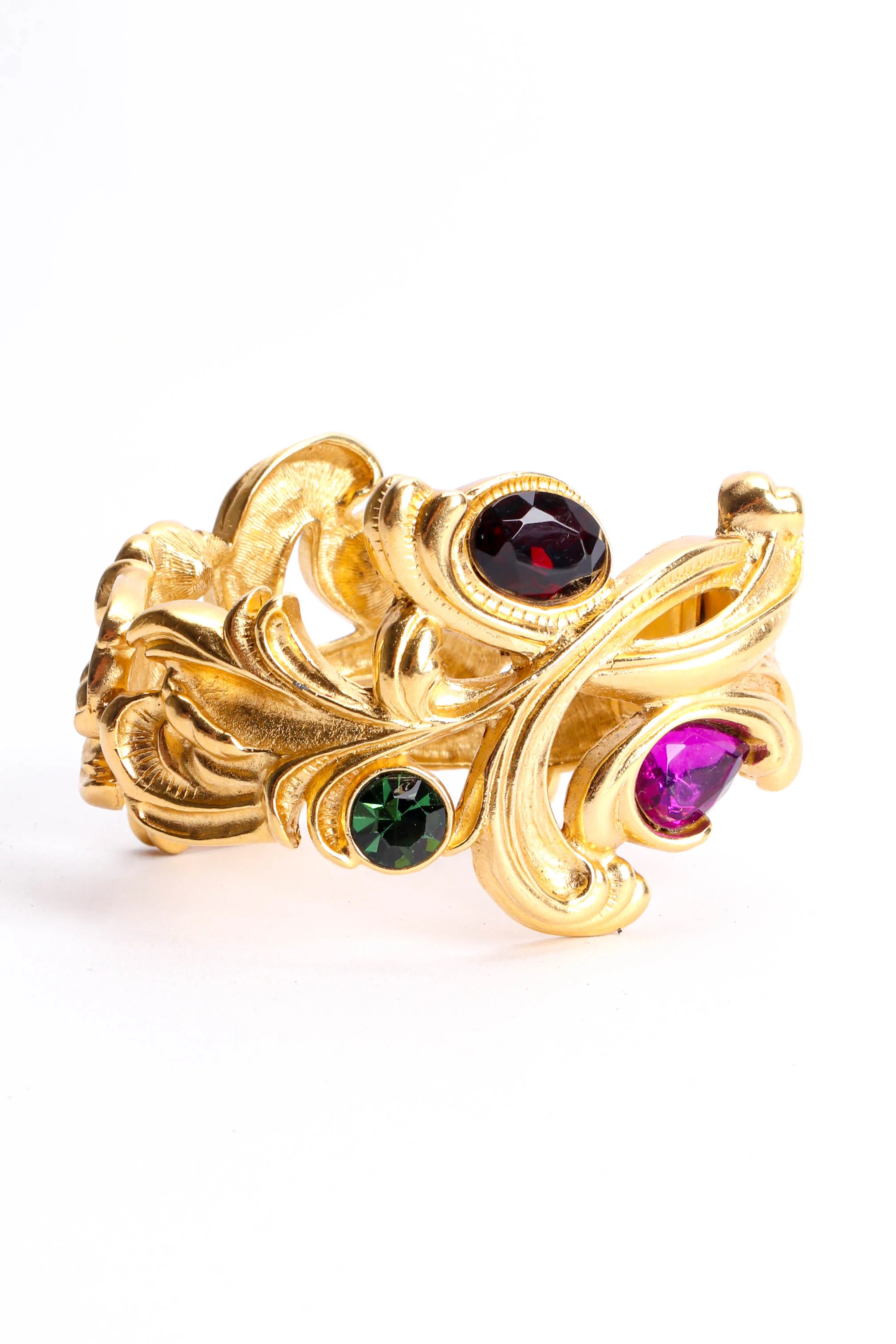 Jeweled Fleur Bangle Cuff