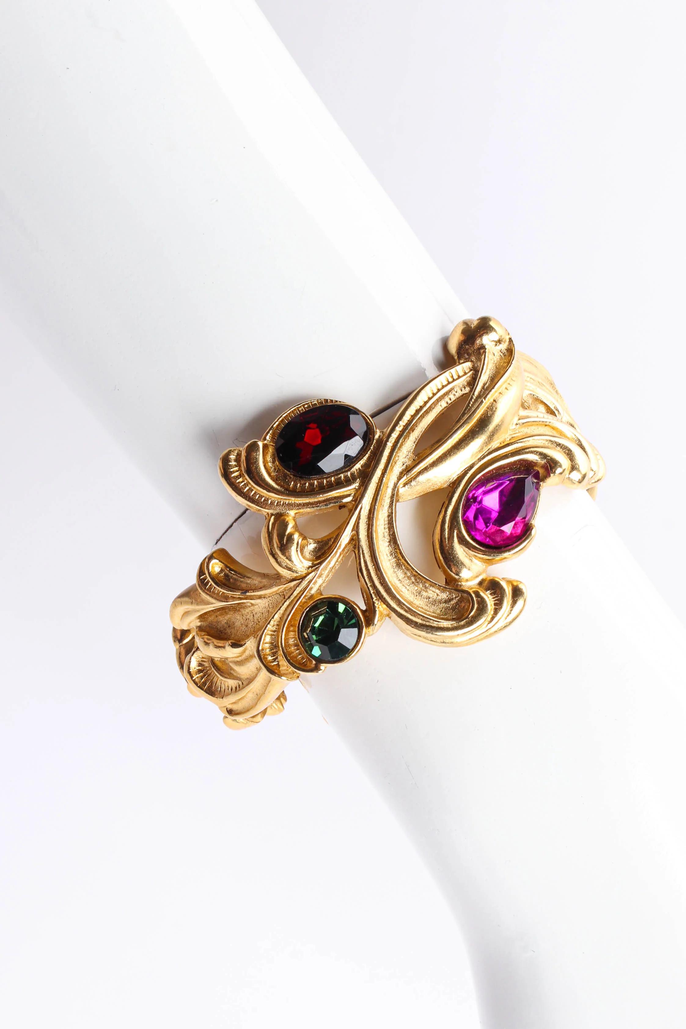 Jeweled Fleur Bangle Cuff - Image 2