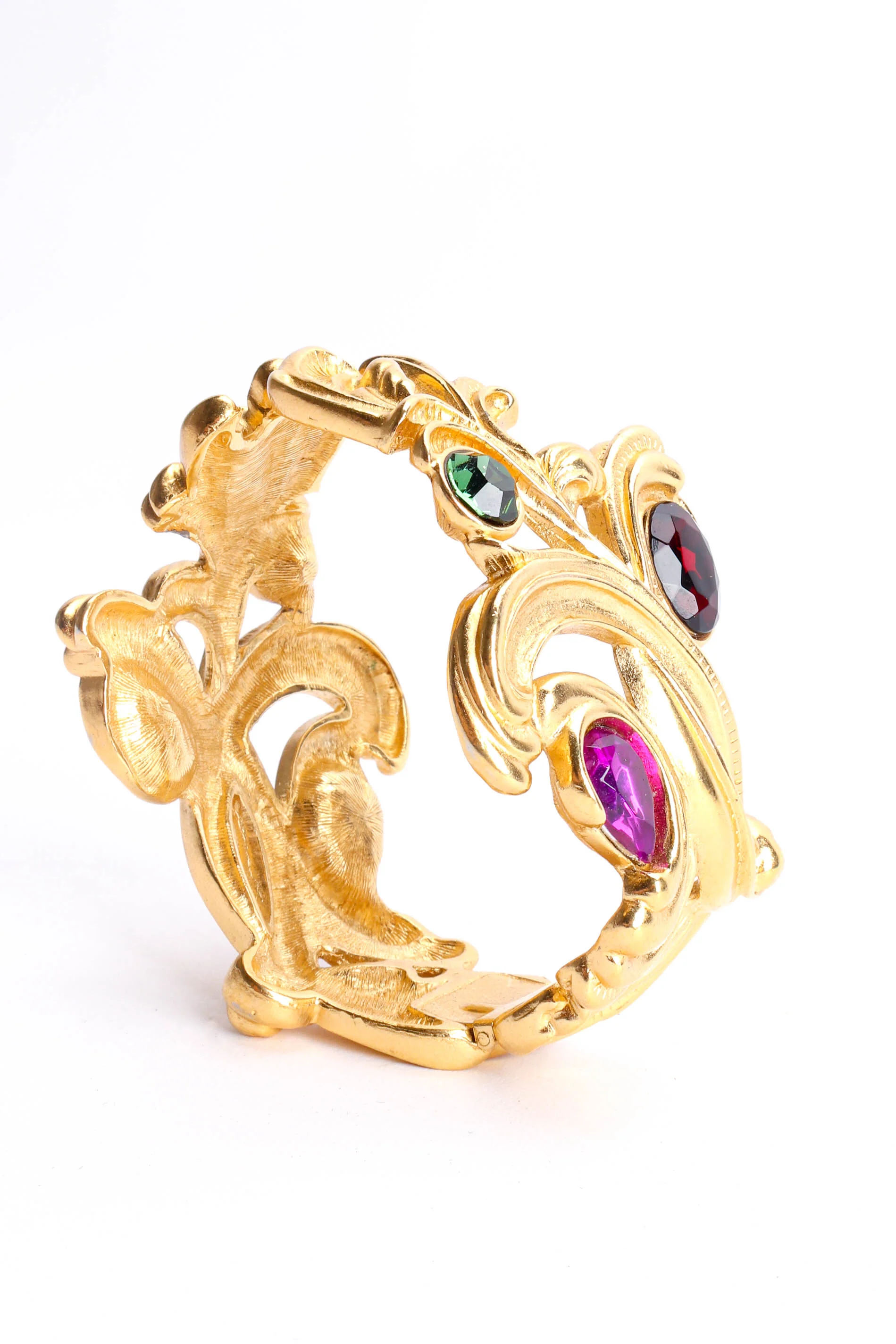 Jeweled Fleur Bangle Cuff - Image 3