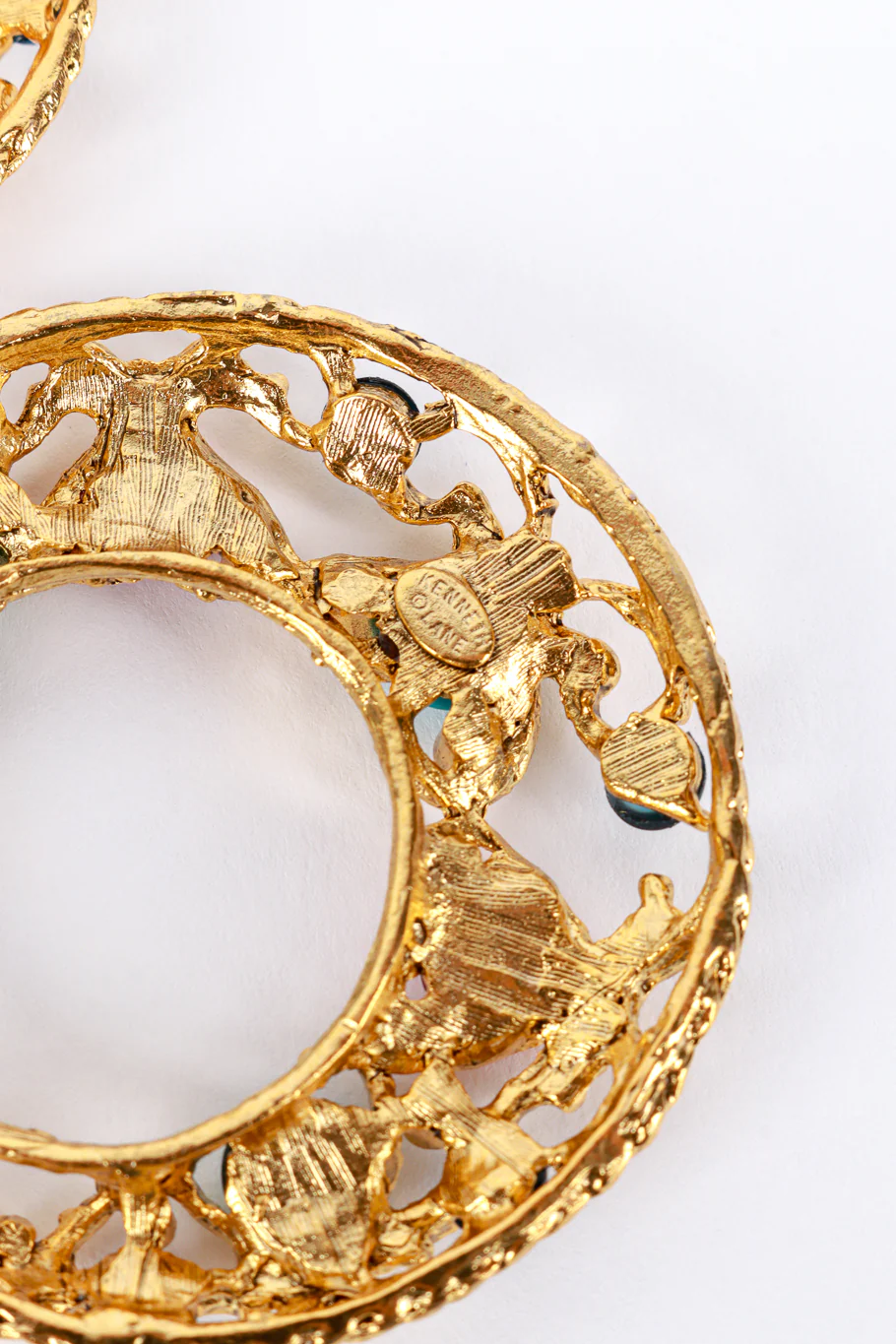 Jeweled Gripoix Hoop Drop Earrings - Image 7