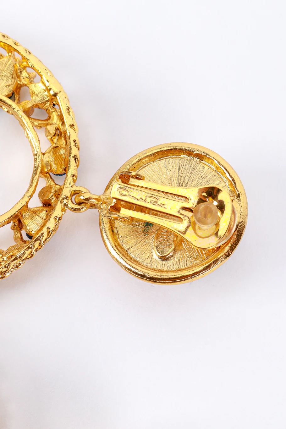 Jeweled Gripoix Hoop Drop Earrings - Image 9
