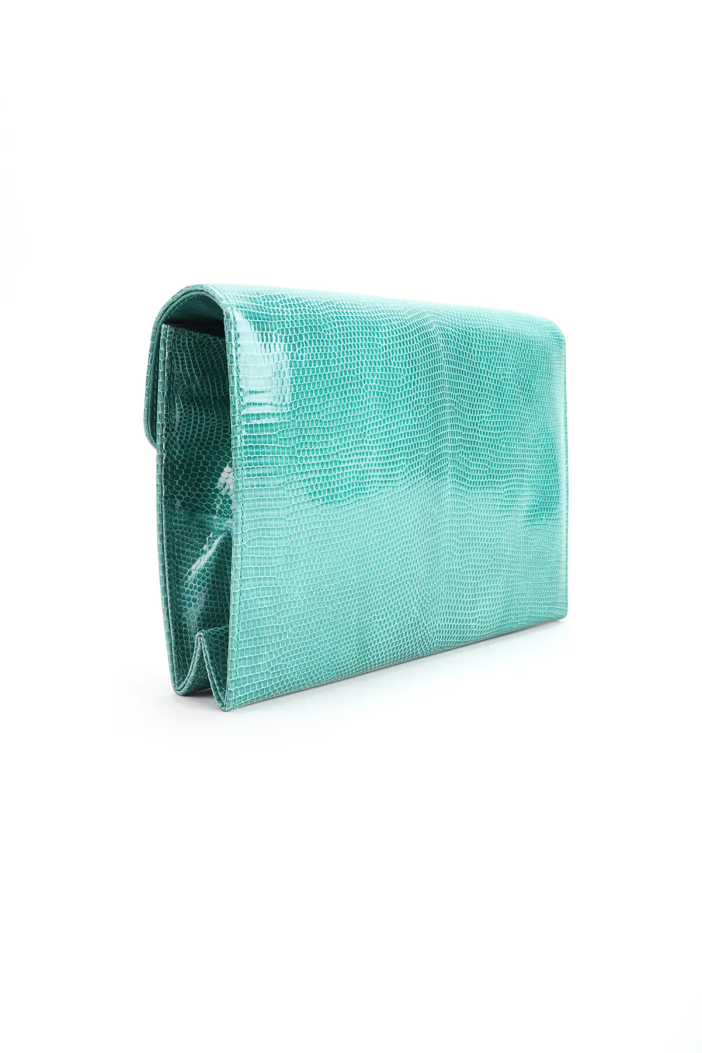 Jeweled Jaguar Turquoise Lizard Clutch - Image 6