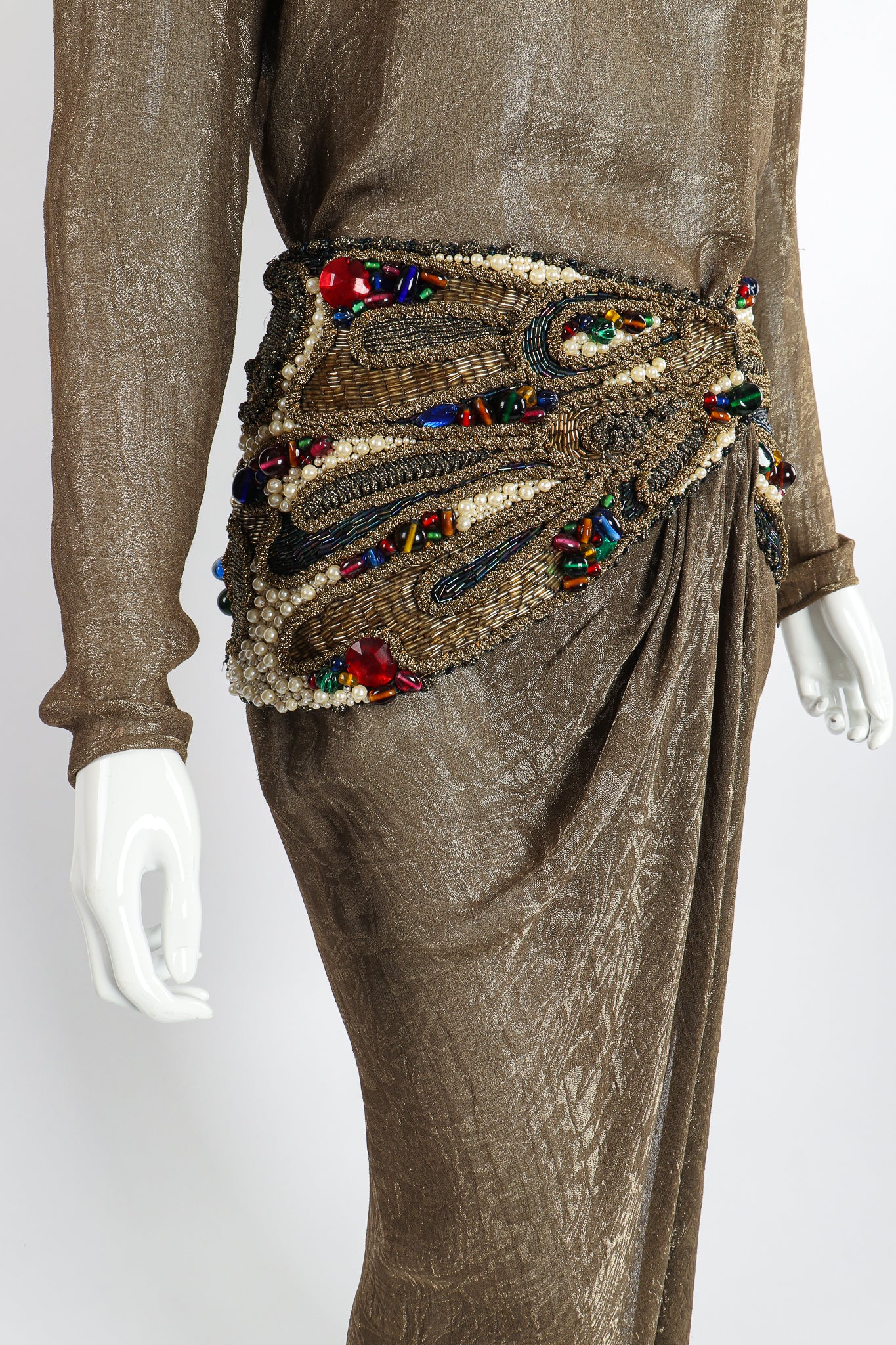 Jeweled Lamé Wrap Skirt Set - Image 5