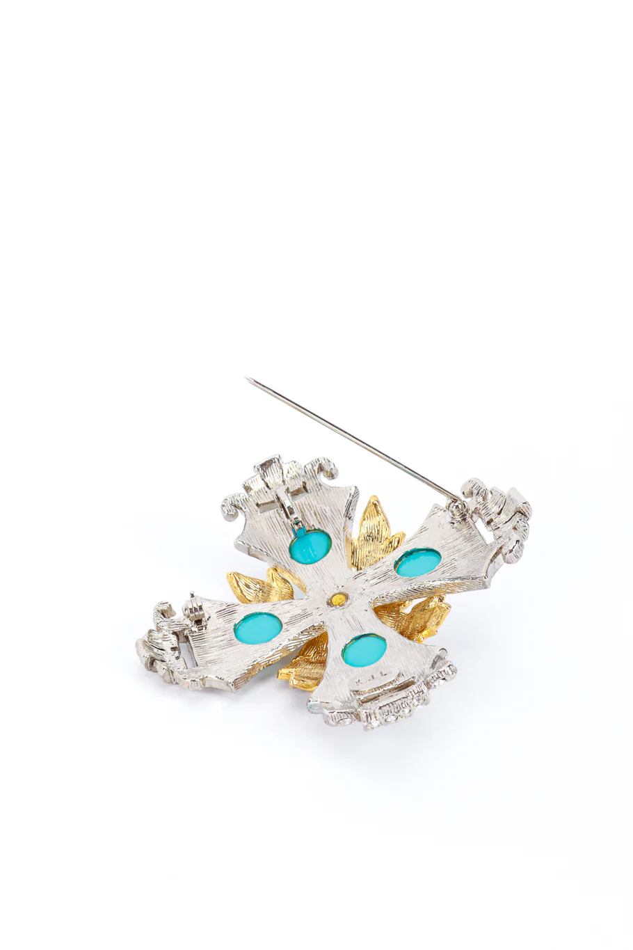 Jeweled Patonce Cross Brooch - Image 4