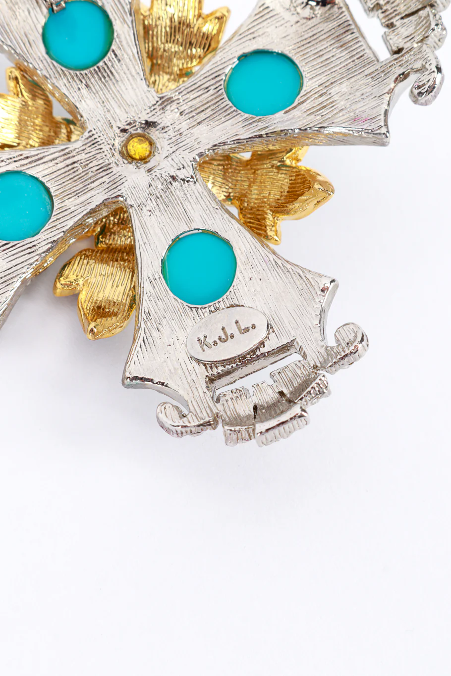 Jeweled Patonce Cross Brooch - Image 5