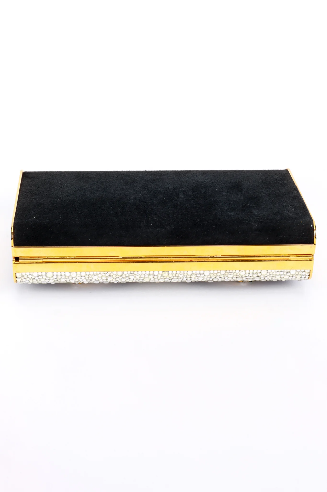 Jeweled Suede Frame Clutch - Image 4