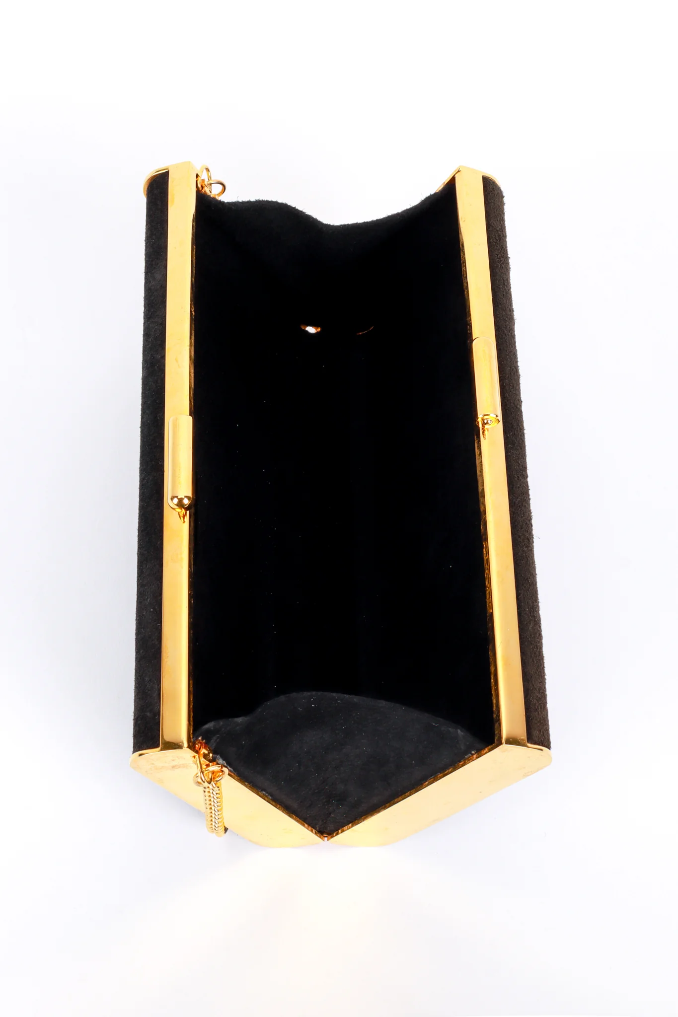 Jeweled Suede Frame Clutch - Image 7
