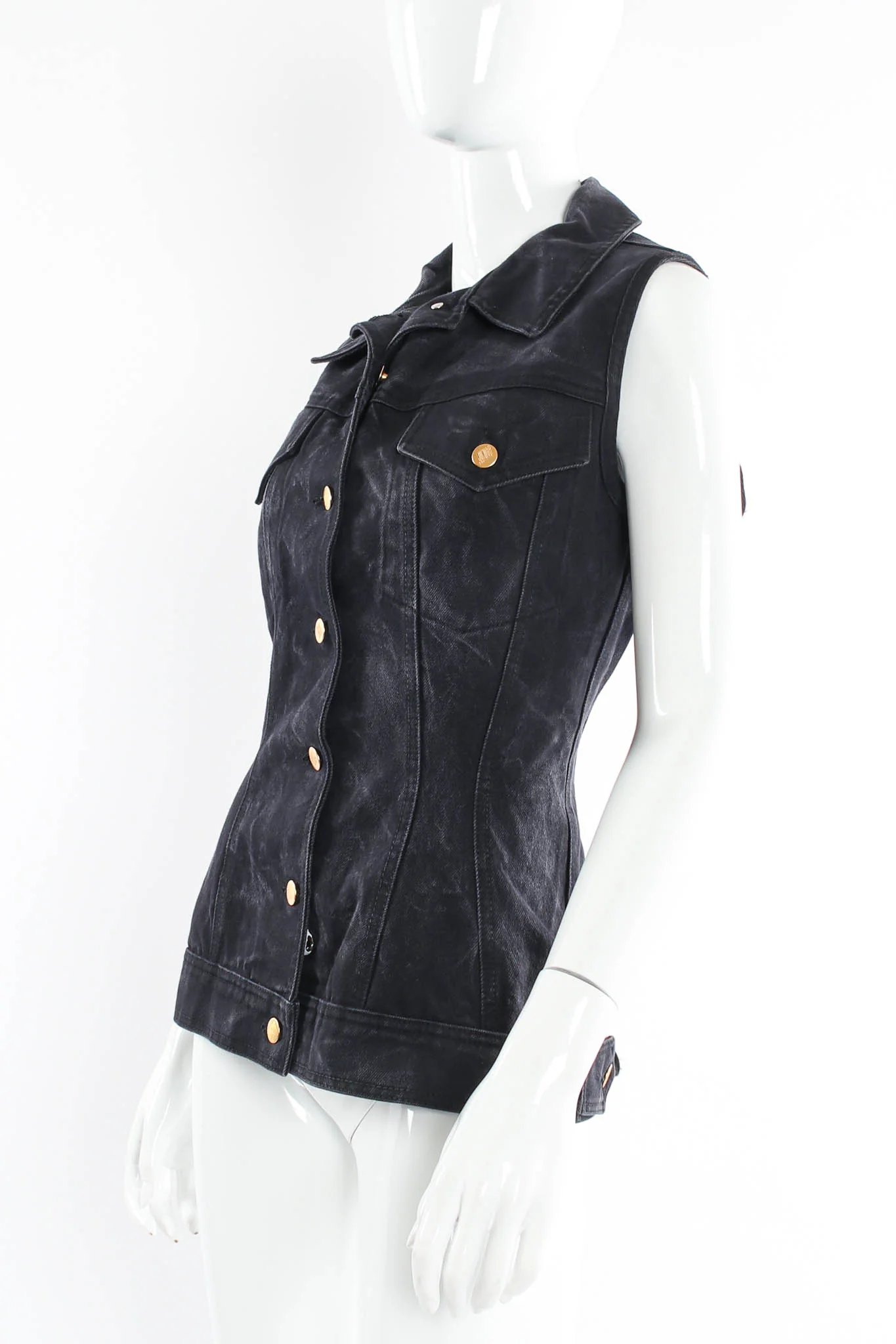 1990s Denim Lace-Up Vest - Image 3