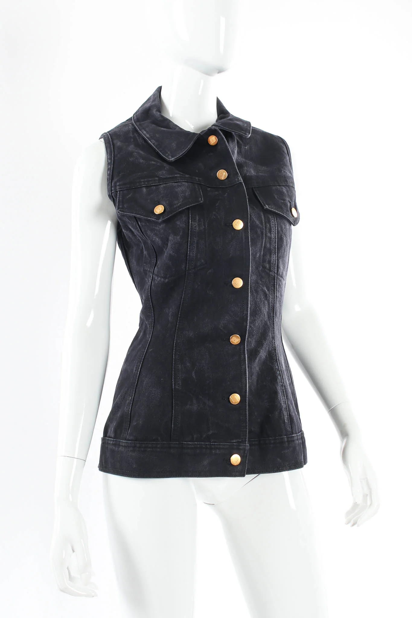 1990s Denim Lace-Up Vest - Image 6