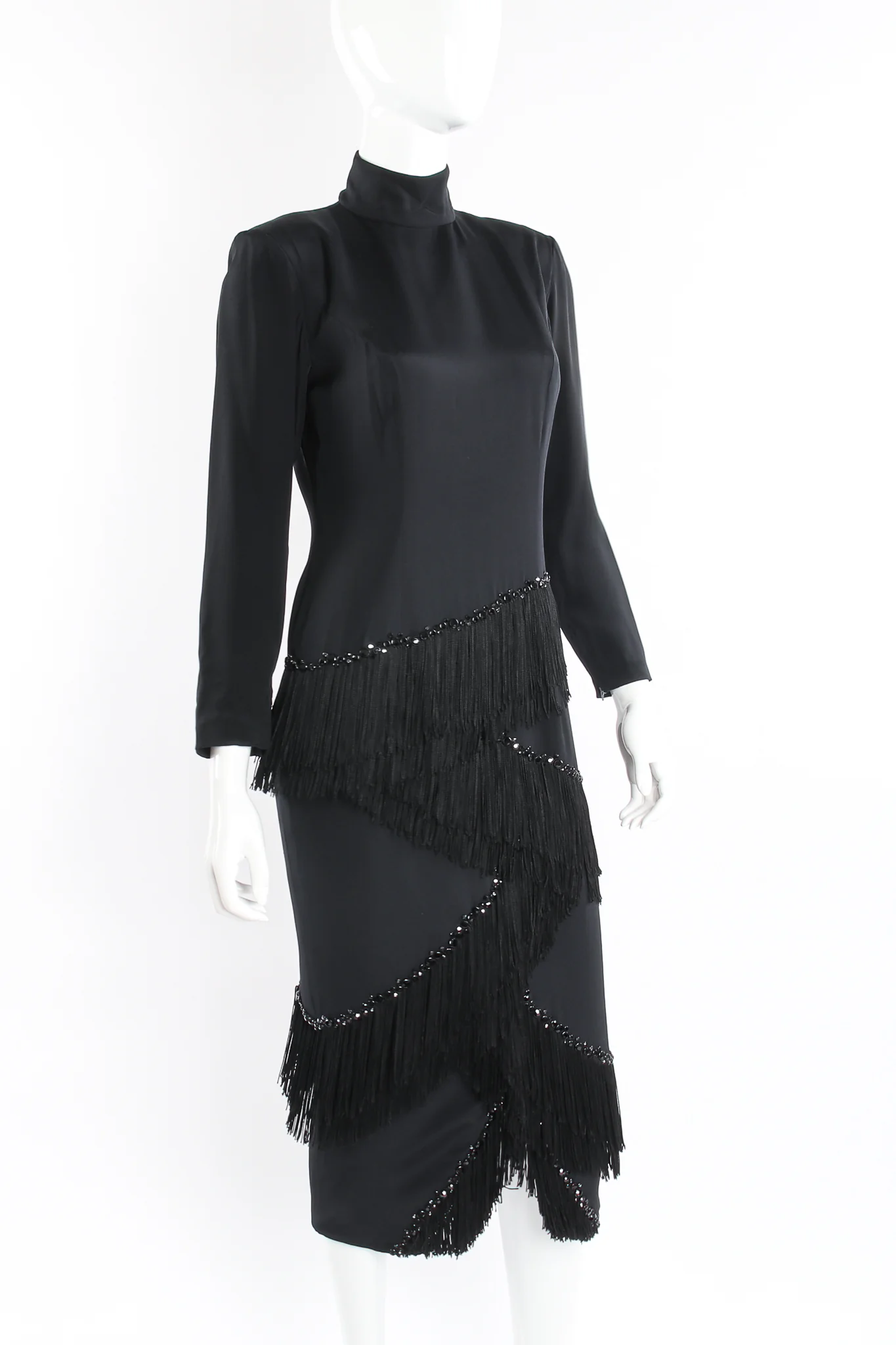 Zigzag 3-Tier Fringe Midi Dress - Image 2