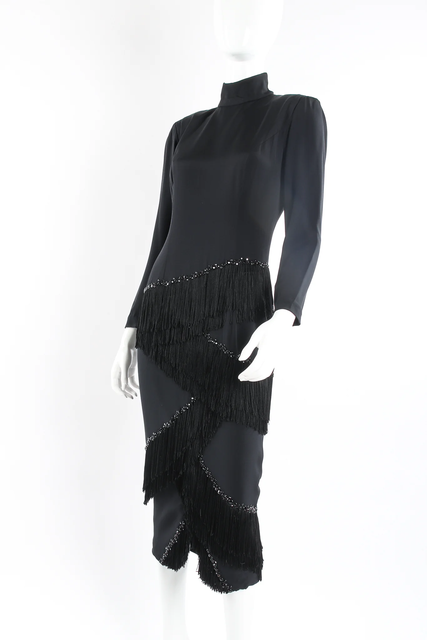 Zigzag 3-Tier Fringe Midi Dress - Image 3