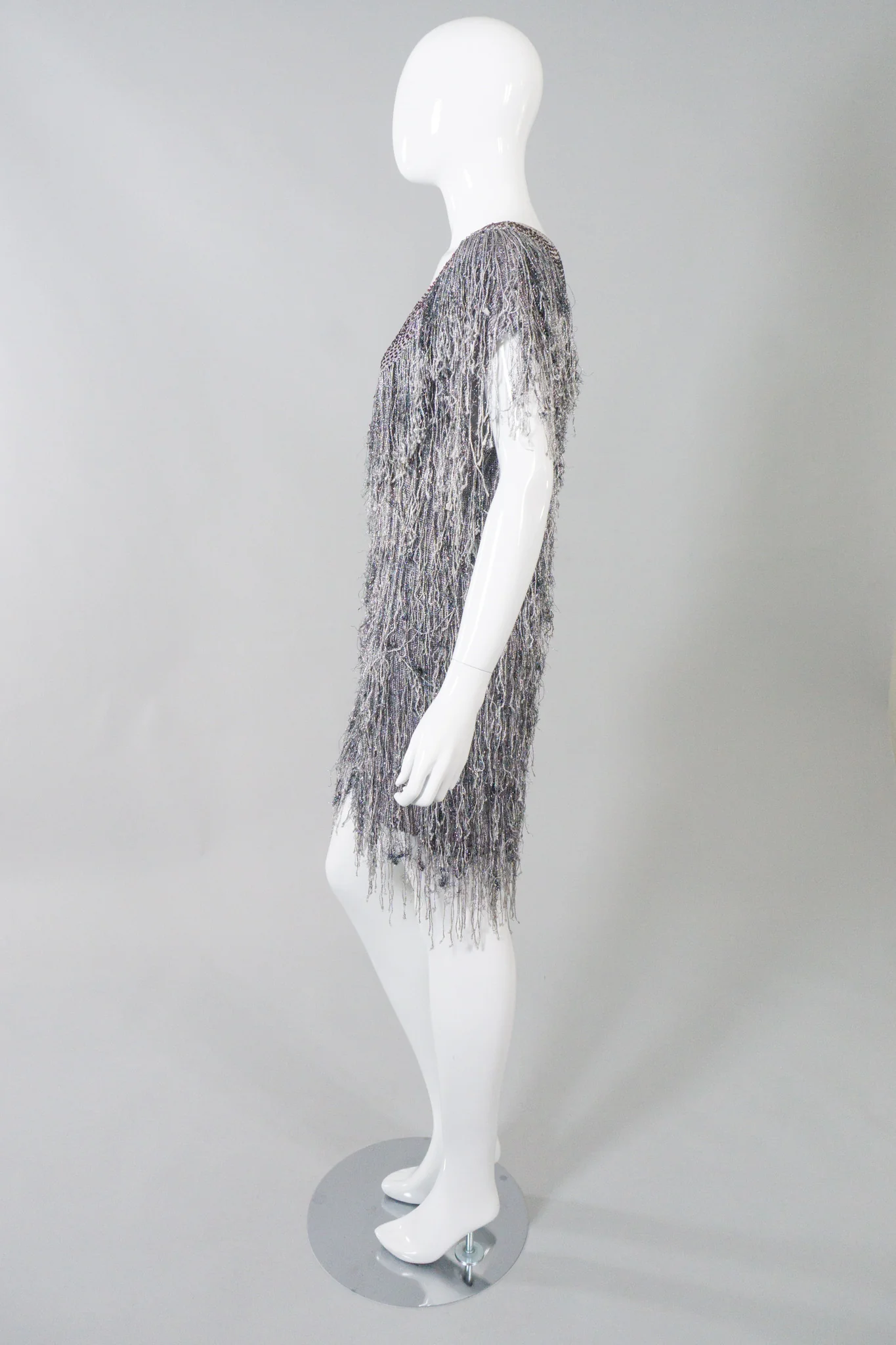 Metallic Knit Fringe Dress - Image 4