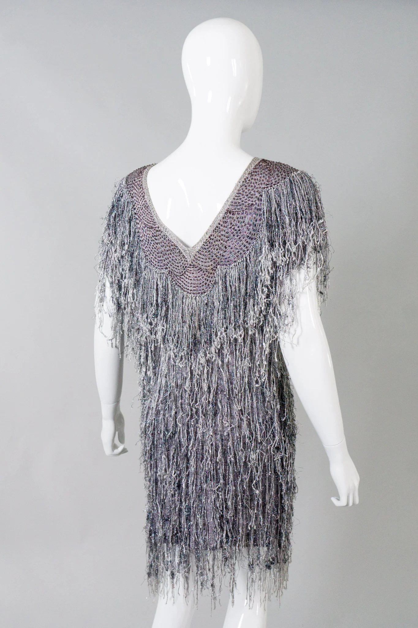 Metallic Knit Fringe Dress - Image 7