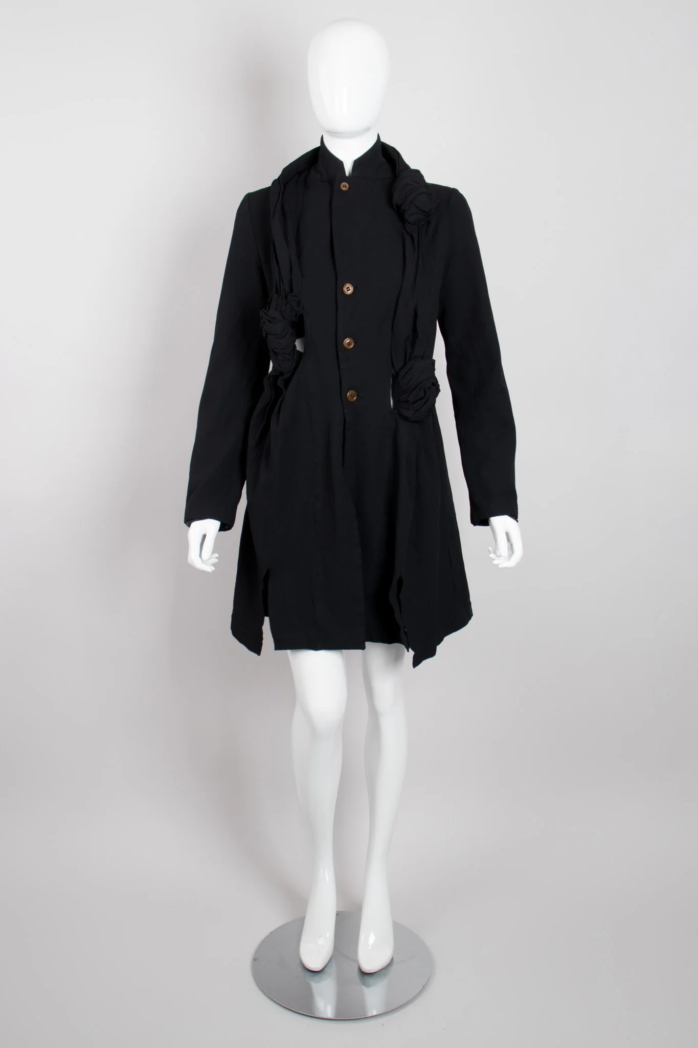 Knotted Scarf Collar Coat - Image 3