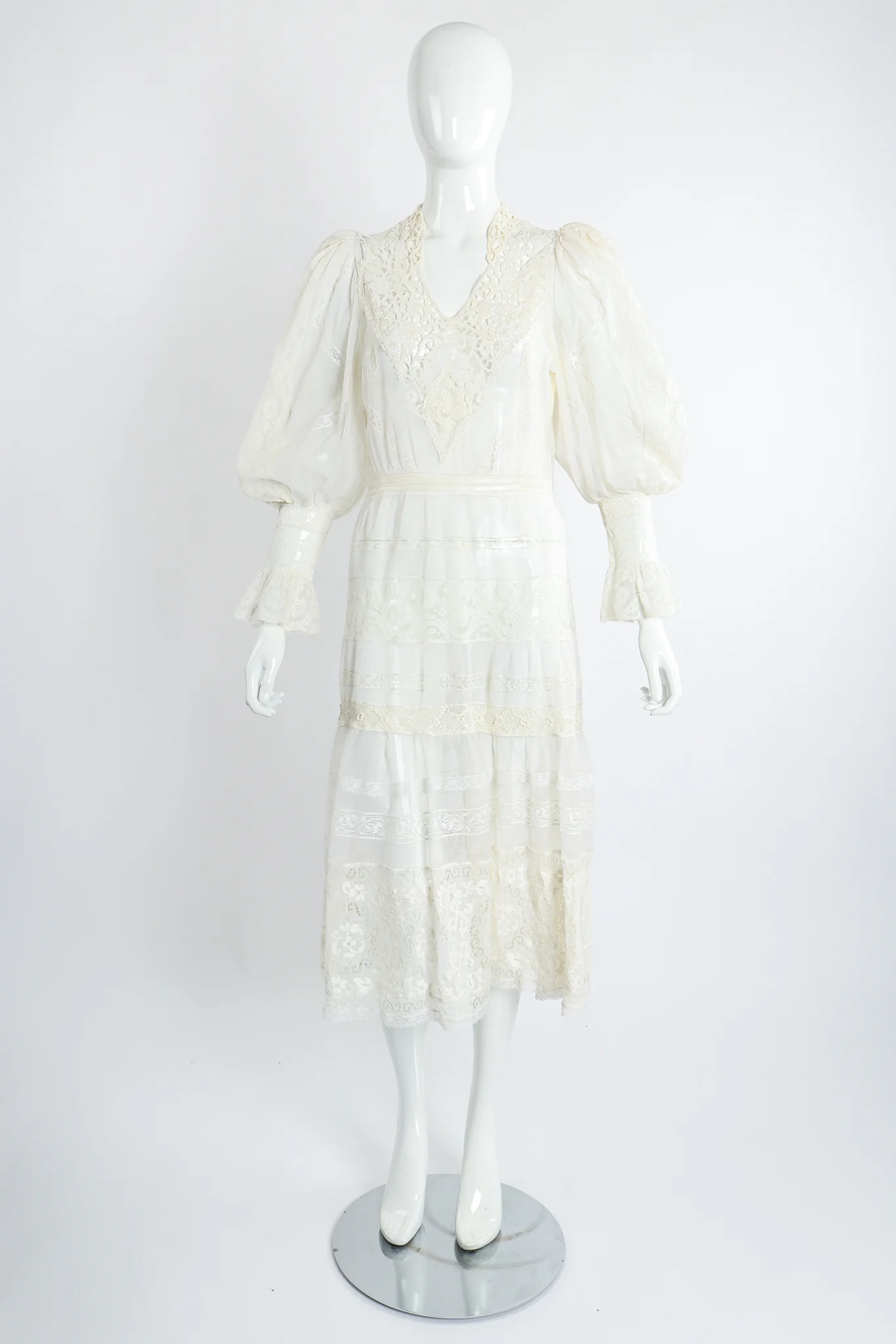Lace Balloon Sleeve Dress - Image 15