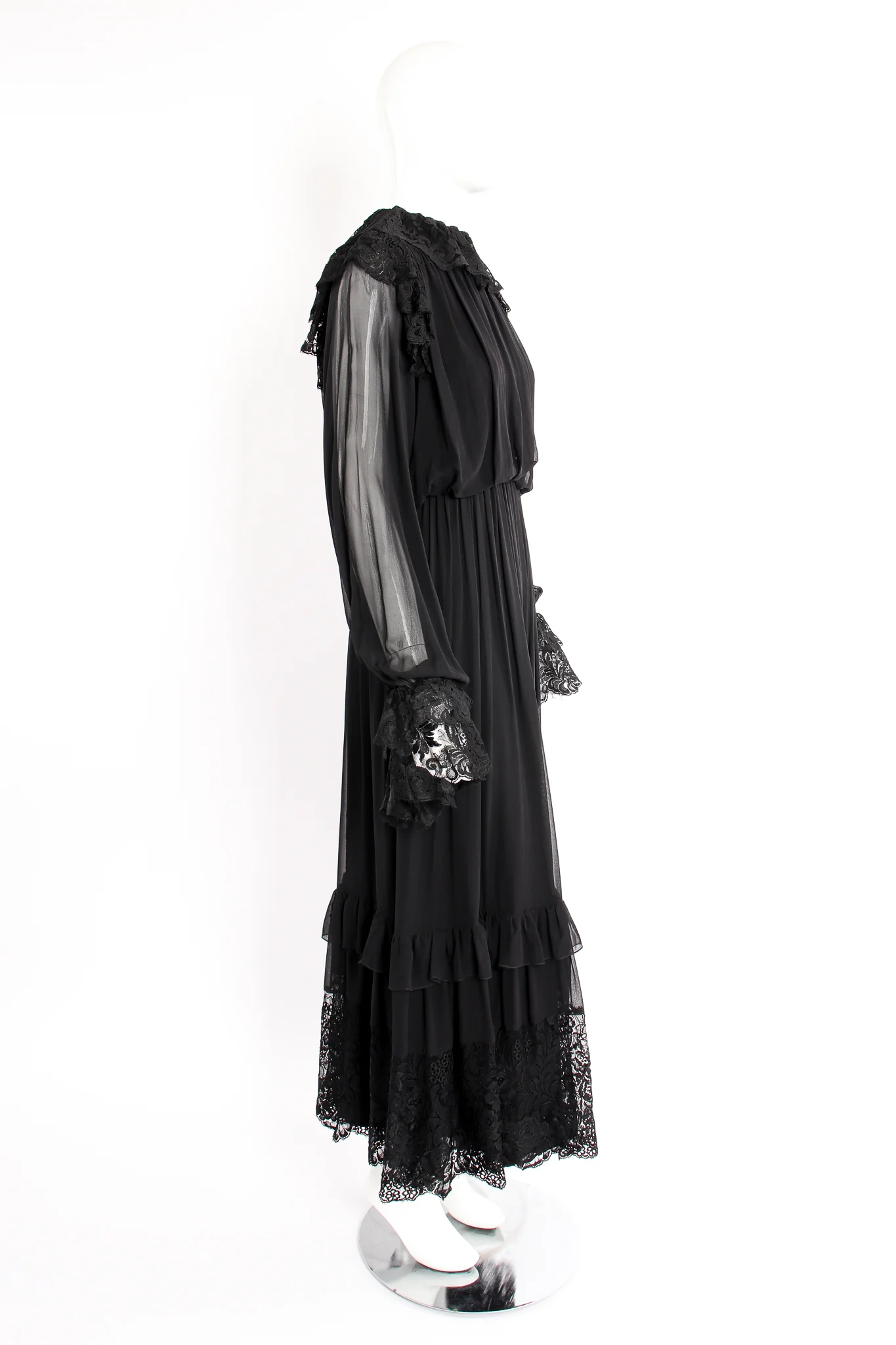 Lace Balloon Sleeve Prairie Dress - Image 2