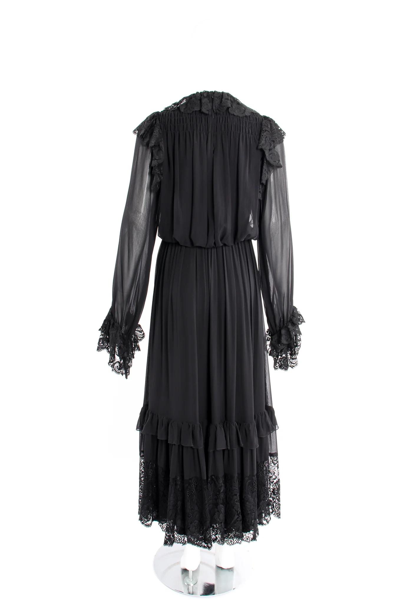 Lace Balloon Sleeve Prairie Dress - Image 3