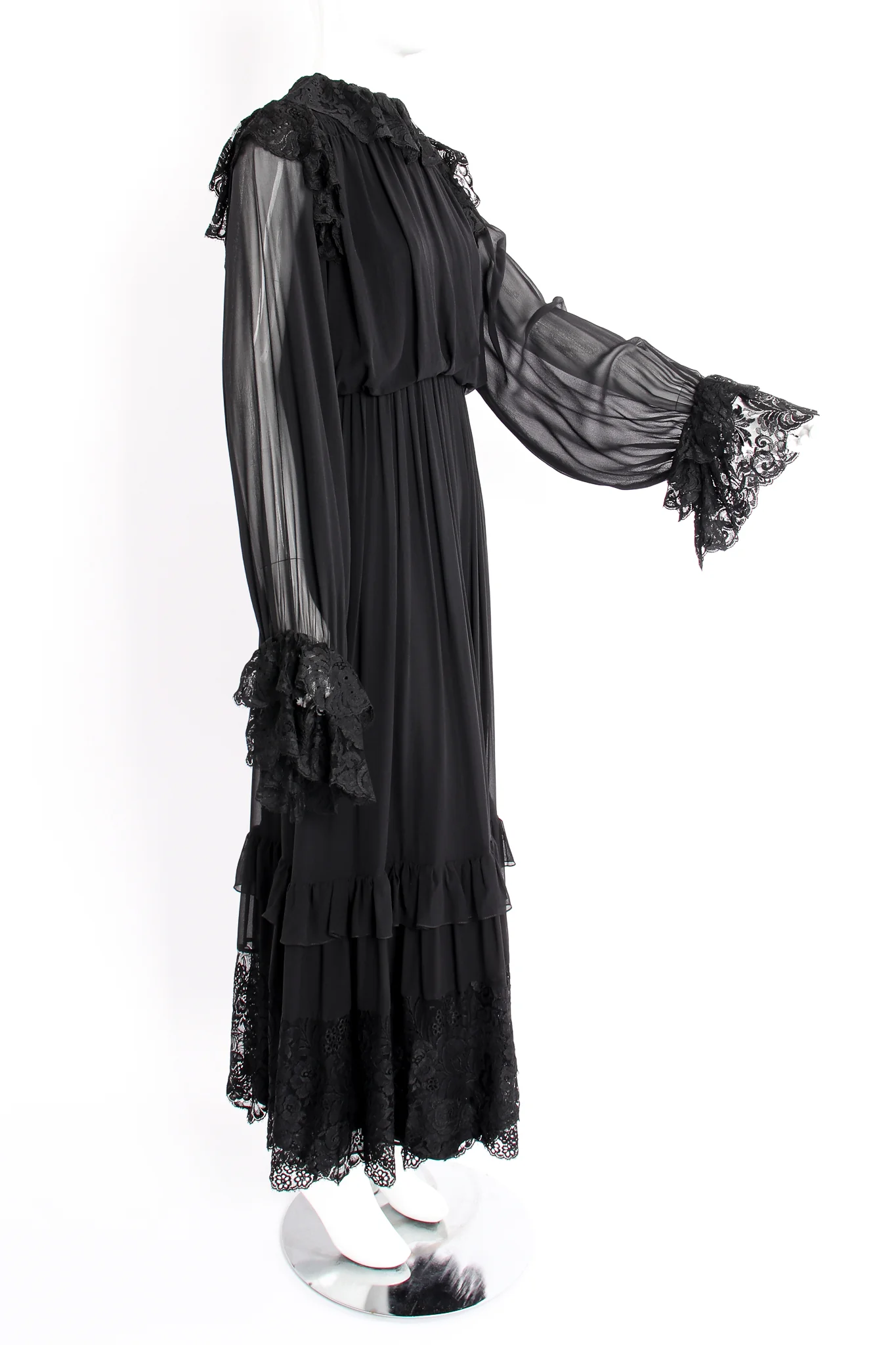 Lace Balloon Sleeve Prairie Dress - Image 4