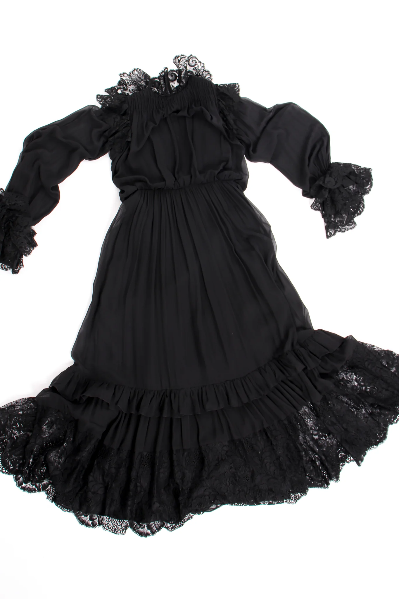 Lace Balloon Sleeve Prairie Dress - Image 6