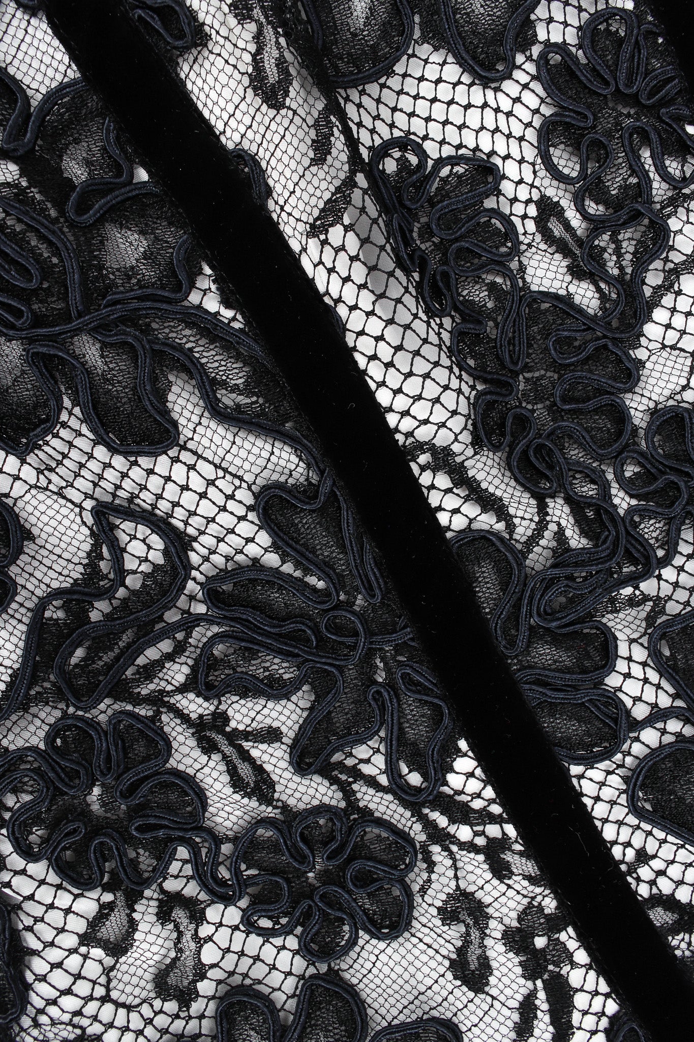 Lace Checker Silk Taffeta Dress - Image 5