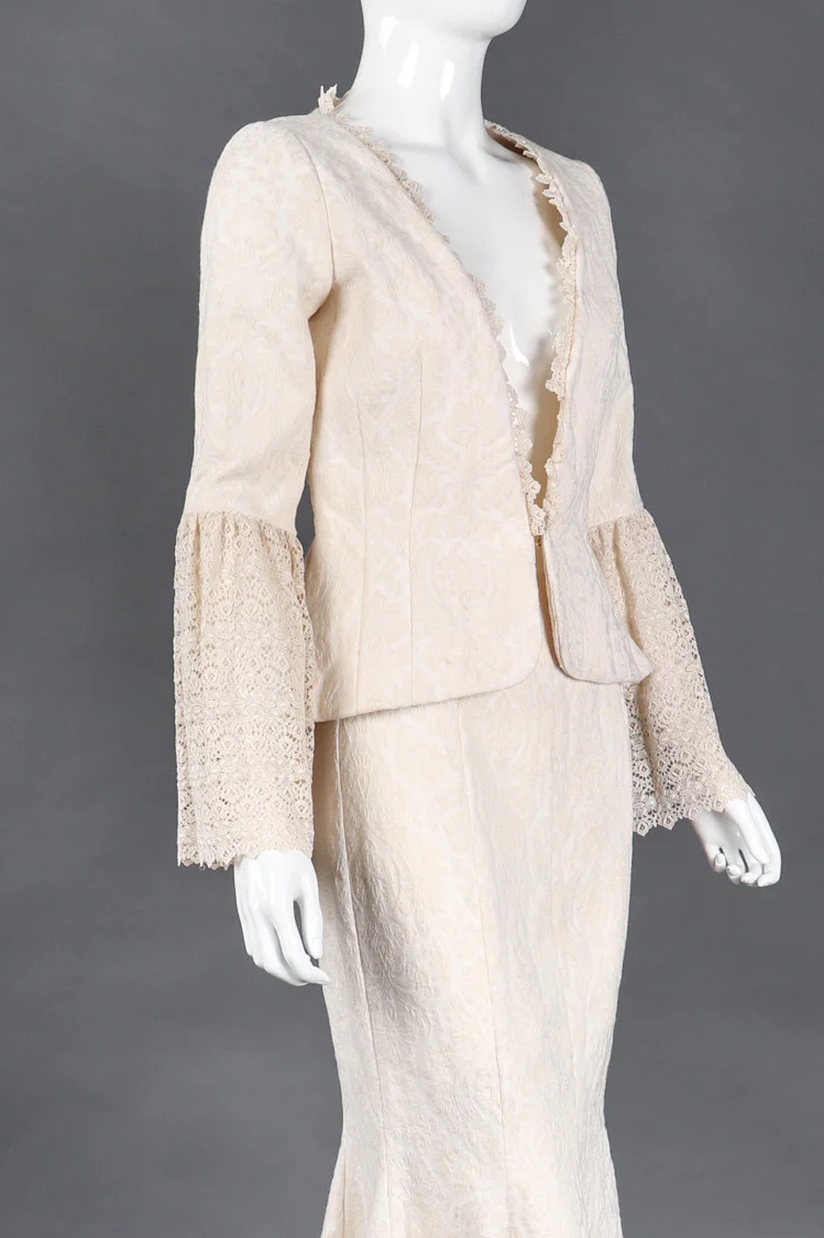 Lace Damask Jacket & Skirt Set