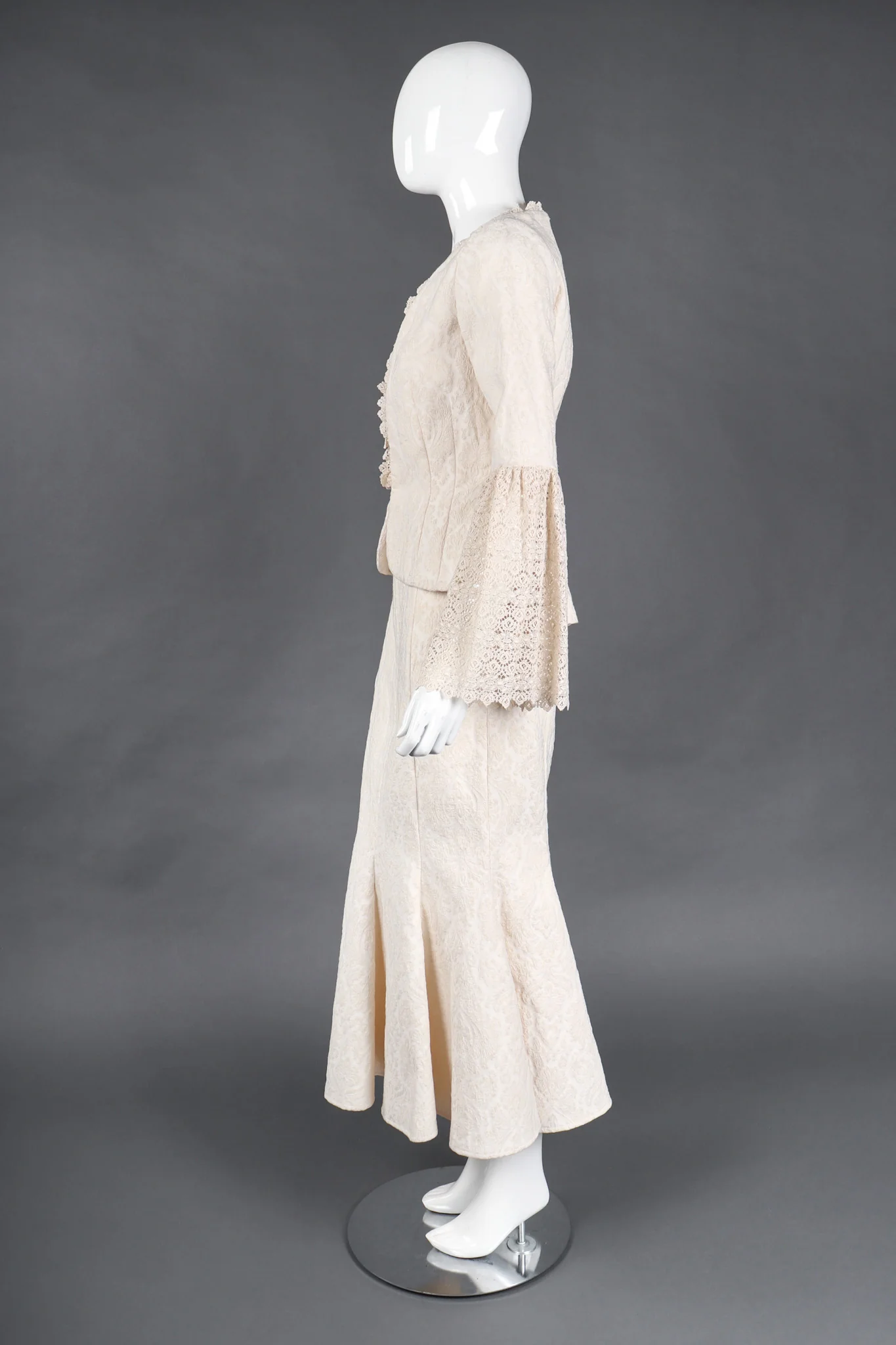 Lace Damask Jacket & Skirt Set - Image 4