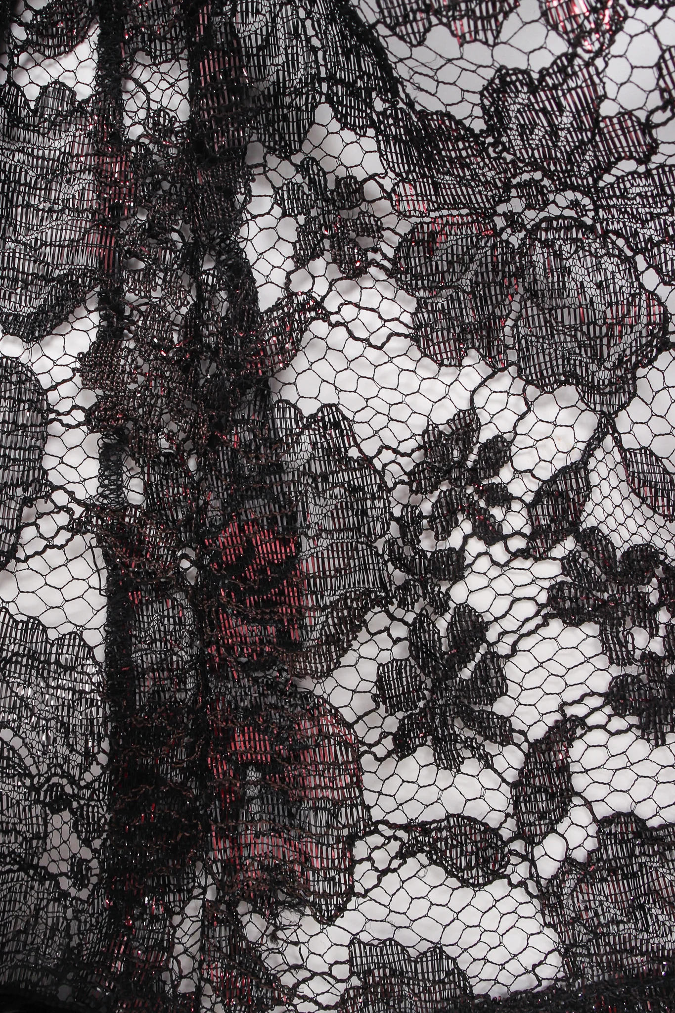 1988 Lace Feather Strapless Column Gown - Image 12