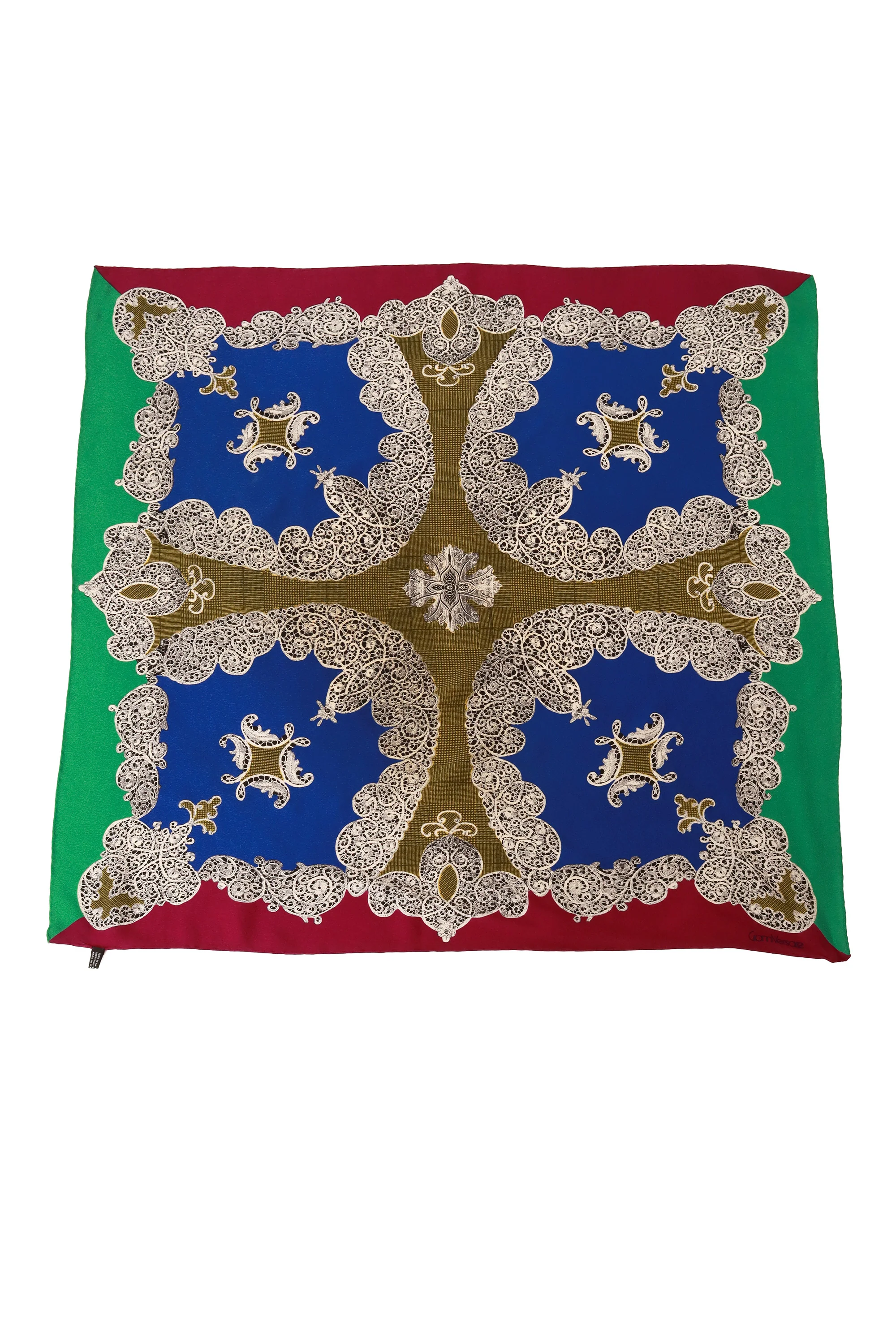 Lace Houndstooth Silk Scarf