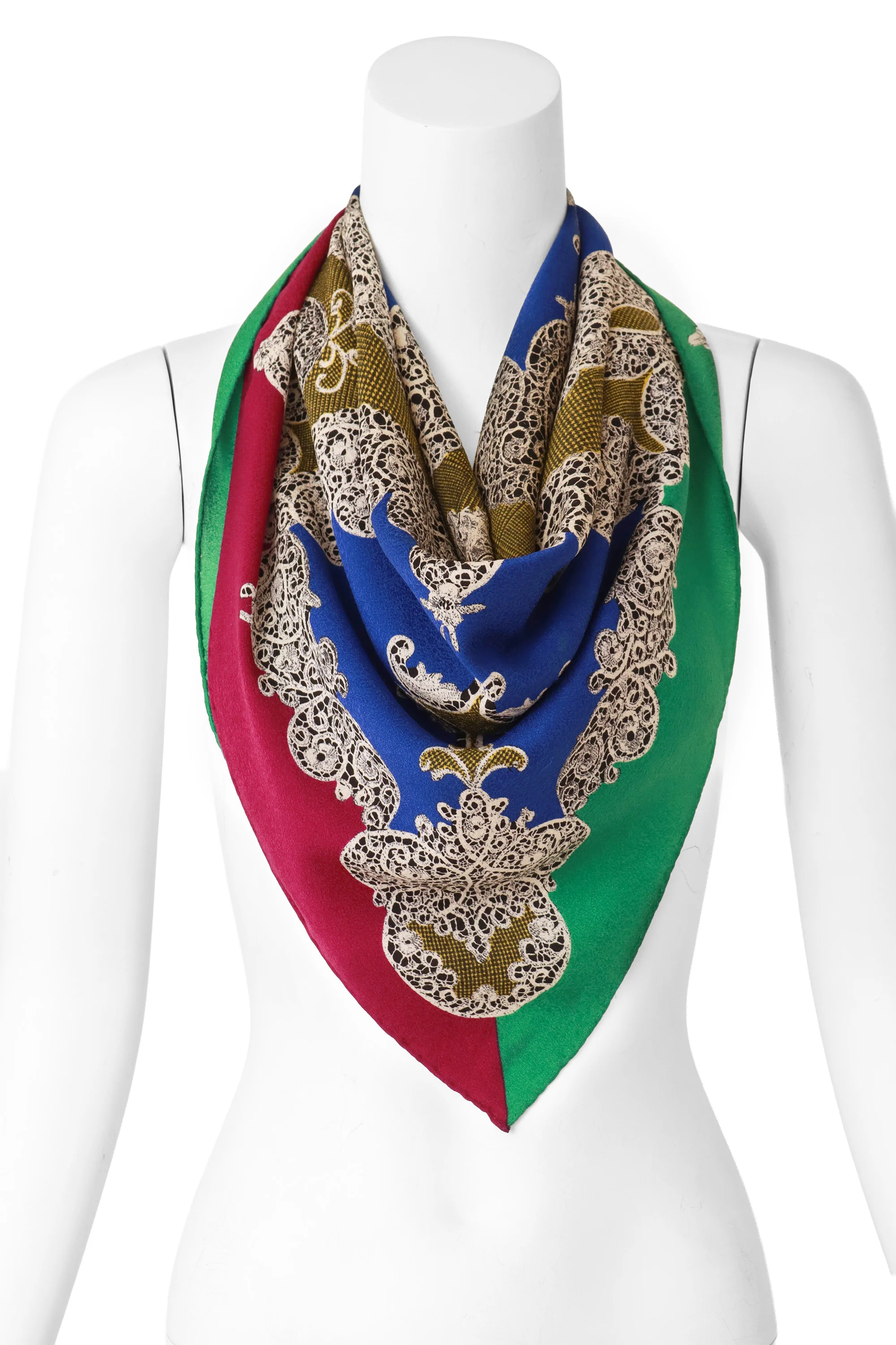 Lace Houndstooth Silk Scarf - Image 2