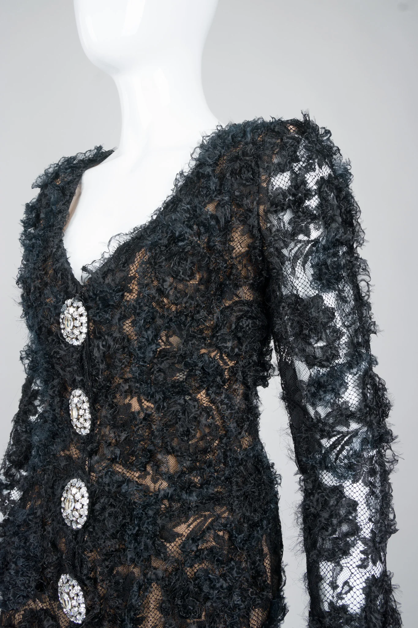 Lace Mesh Ruffle Dress - Image 8