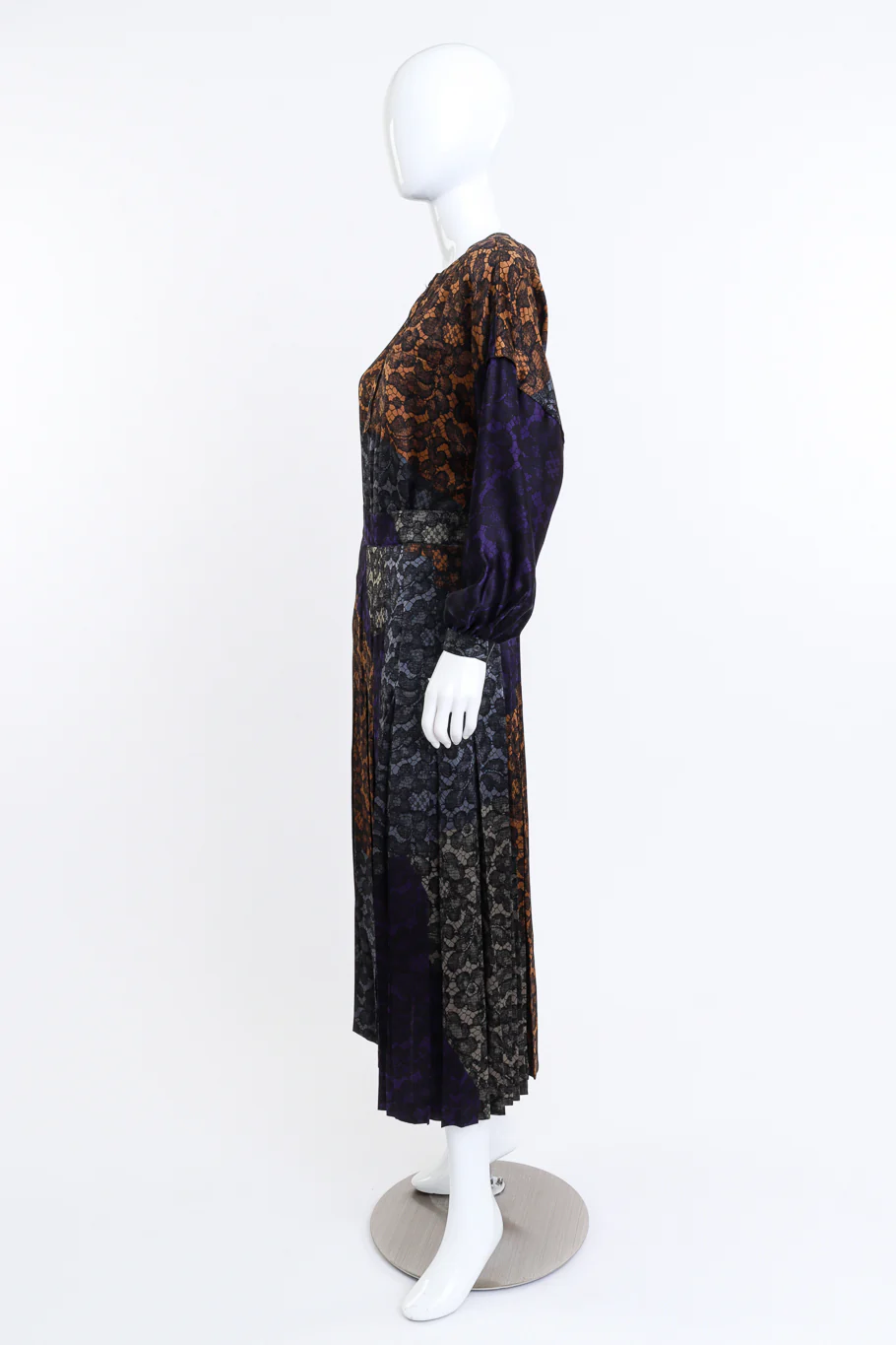 Lace Print Silk Top & Skirt Set - Image 2