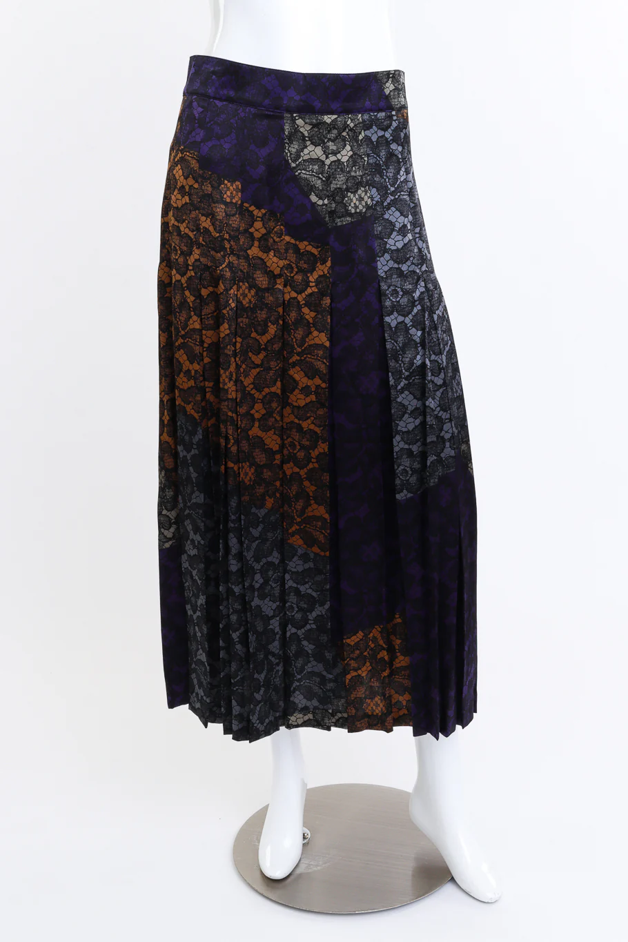 Lace Print Silk Top & Skirt Set - Image 9