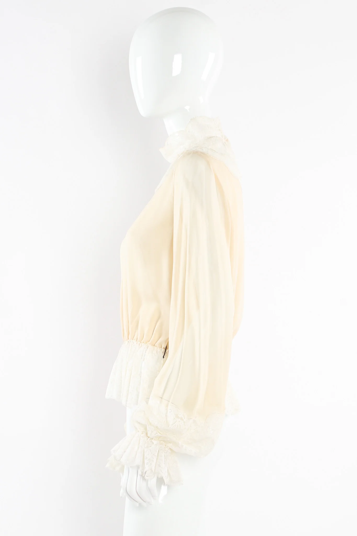 Lace Silk Blouse & Checker Skirt Set - Image 6