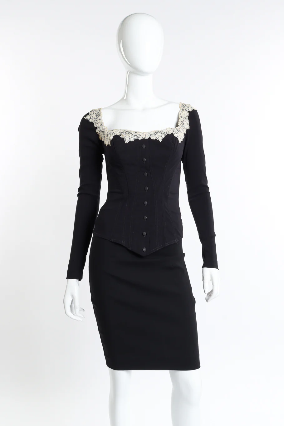 Lace Trim Corset & Skirt Set