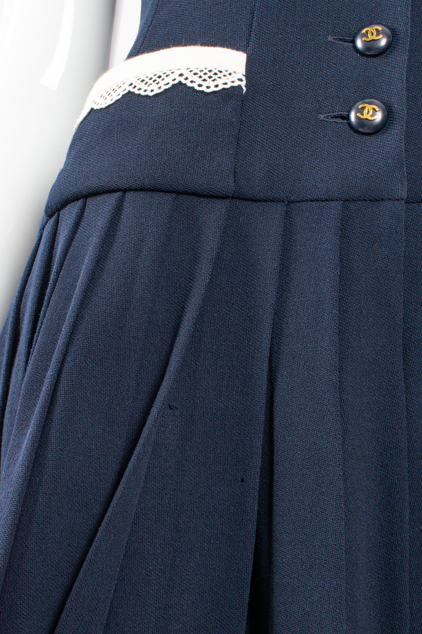 1995 Lace Trim Pleated Uniform Dress - Image 15