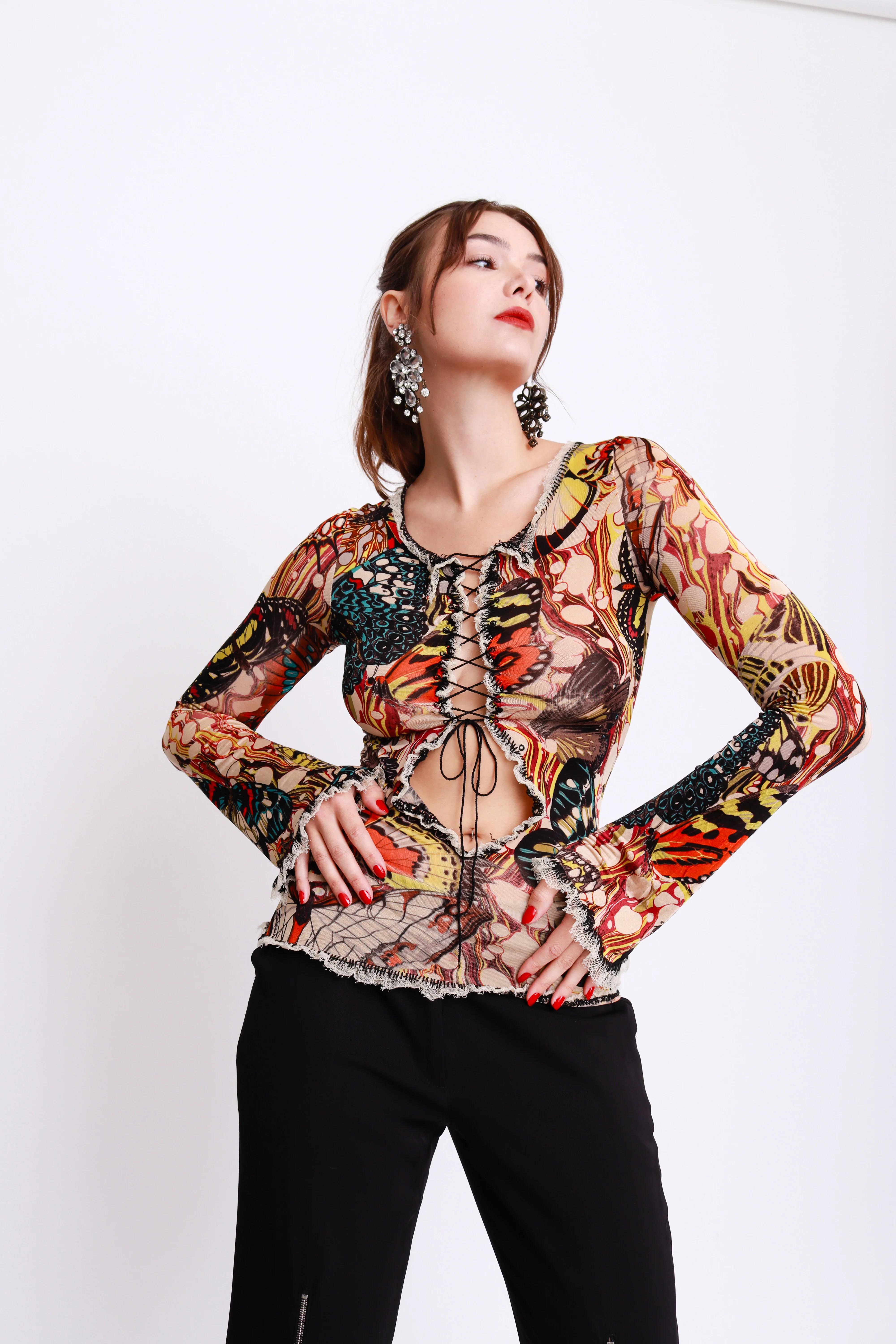 Lace Up Butterfly Top - Image 2