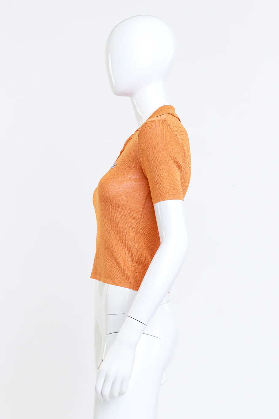 Lace Up Knit Polo Top - Image 3